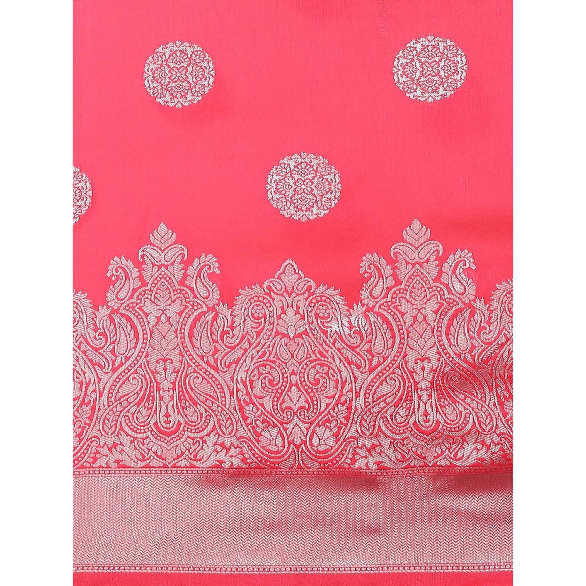 Pink Woven Banarasi Silk Saree