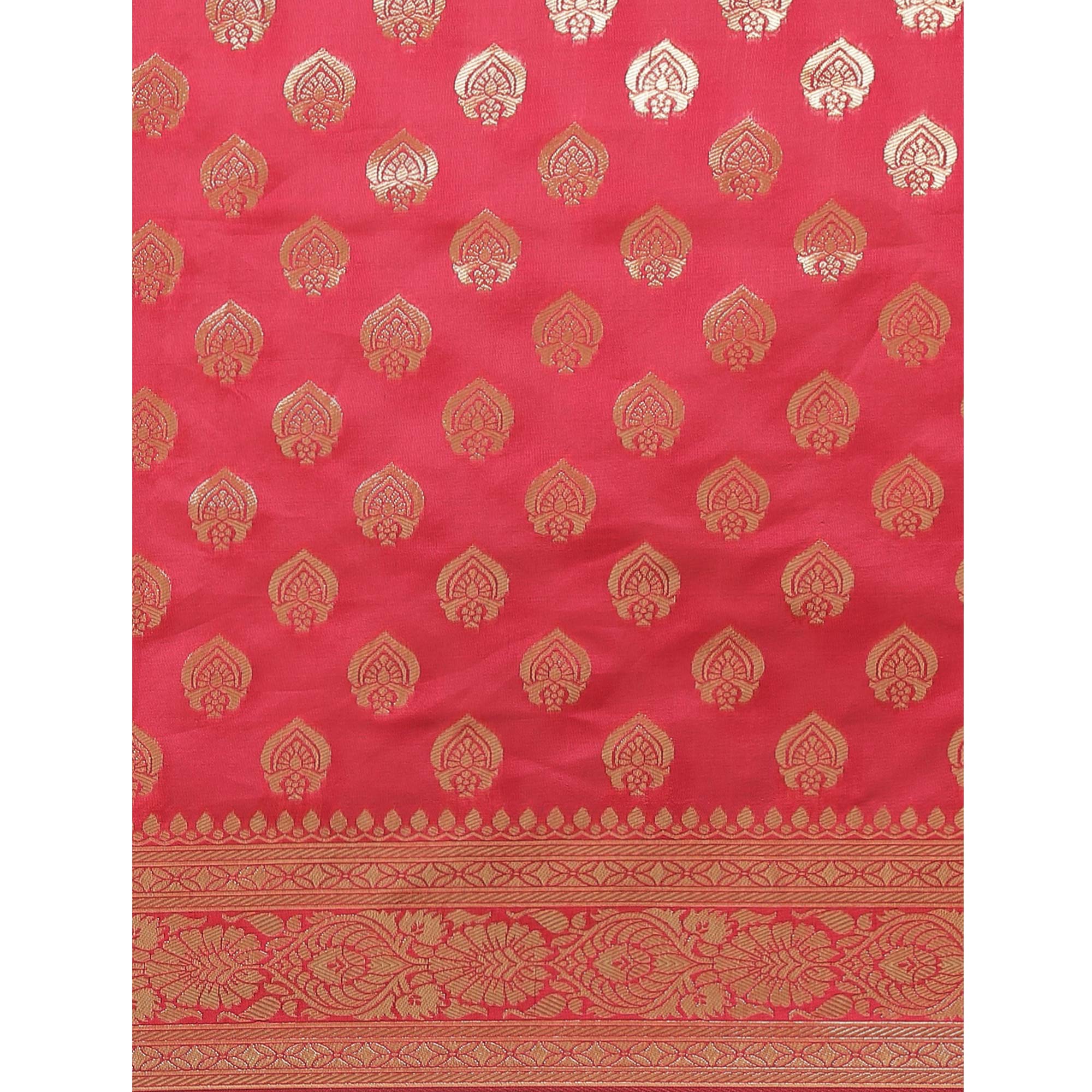 Pink Woven Banarasi Silk Saree