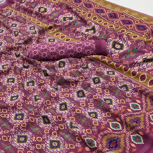 Purple Digital Printed Georgette Saree