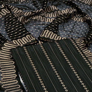 Black Woven Cotton Blend Dress Material