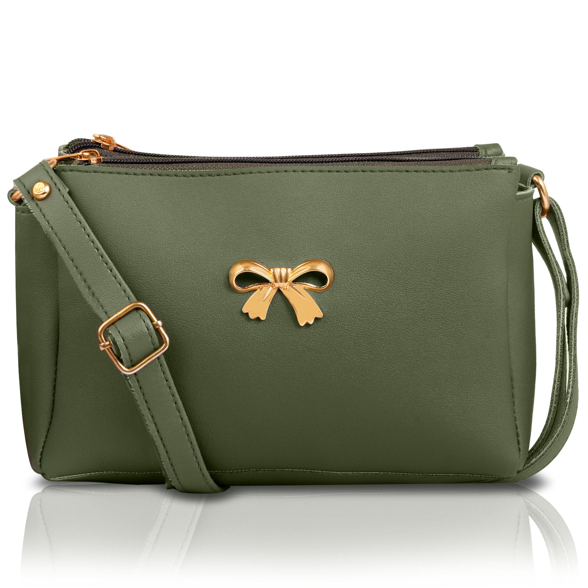 TMN - Women Green Vegan Leather Sling Bag