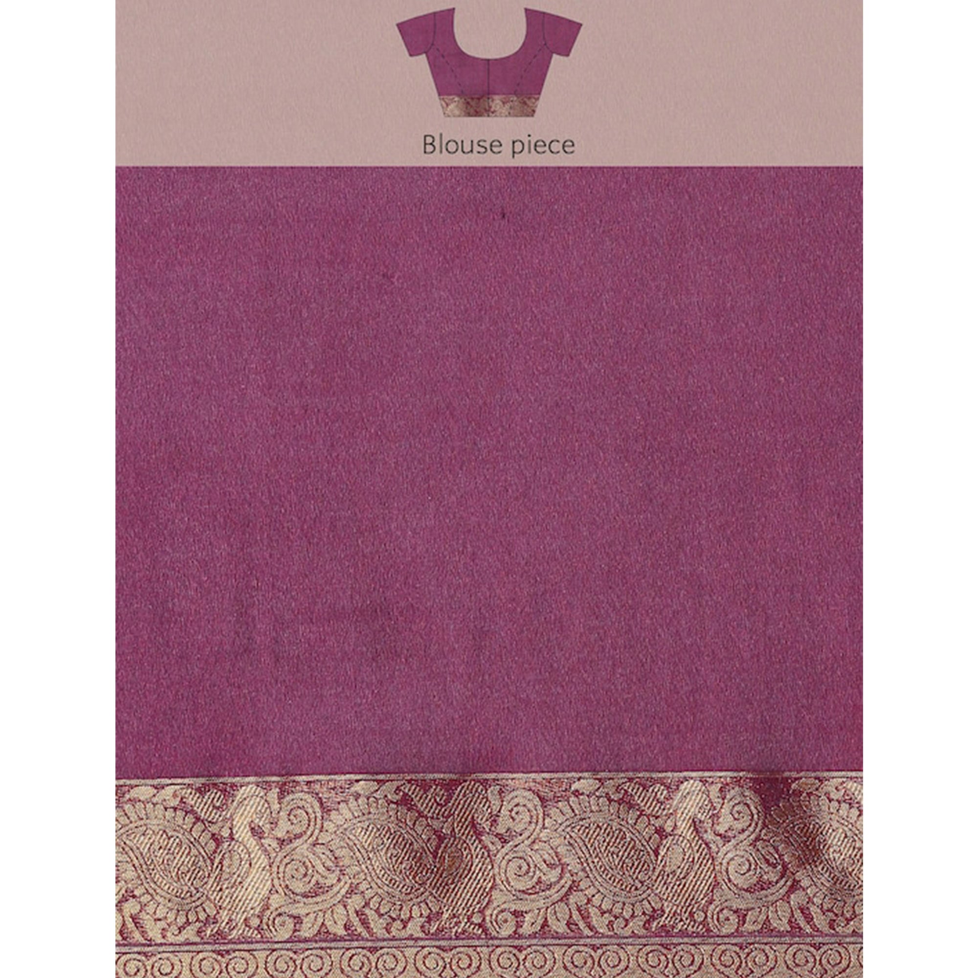 Purple Woven Kanjivaram Silk Saree WithTassels