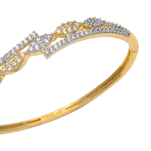 Gold Polish American Diamond Sleek Bracelet