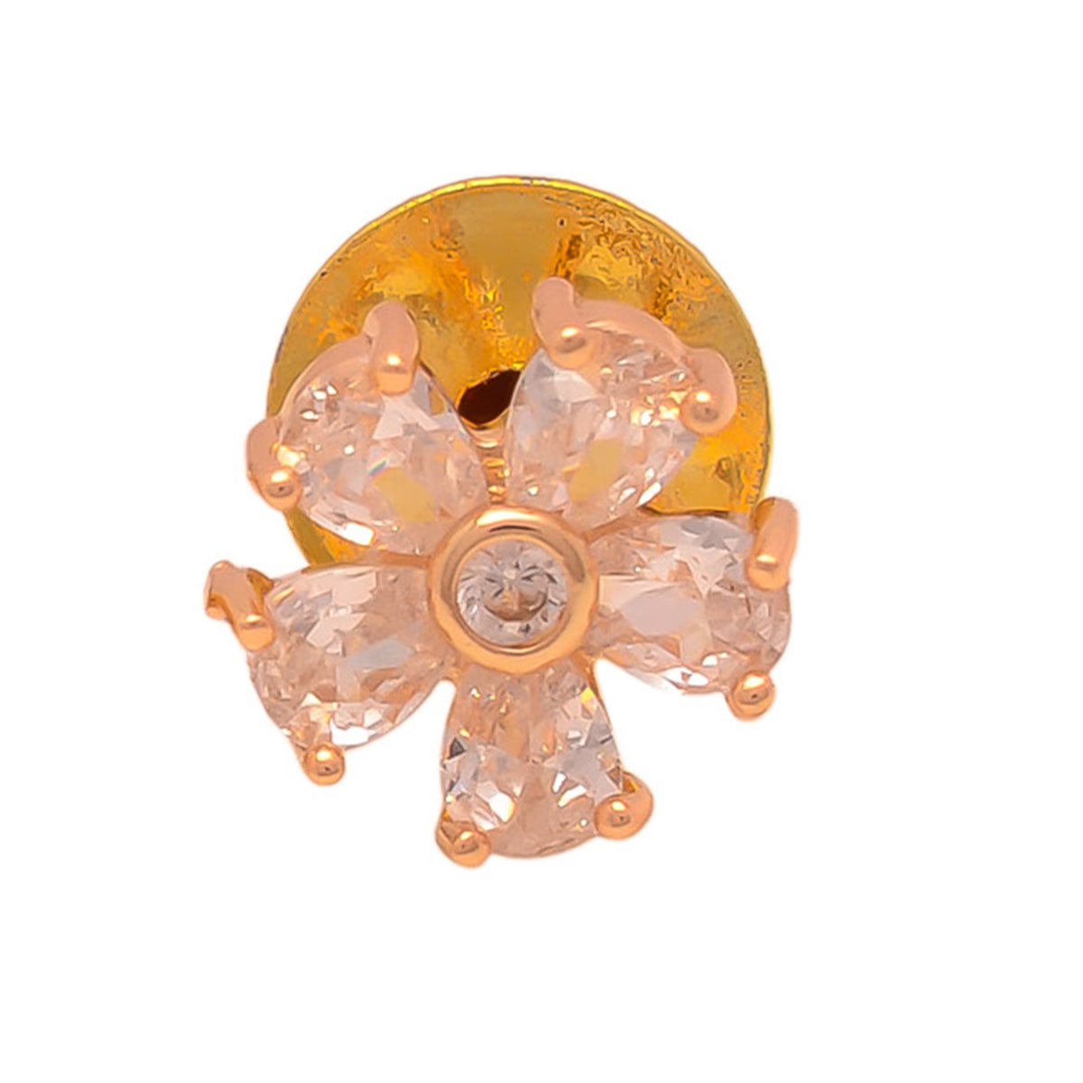 Rose Gold Polish Stud Earrings Pair