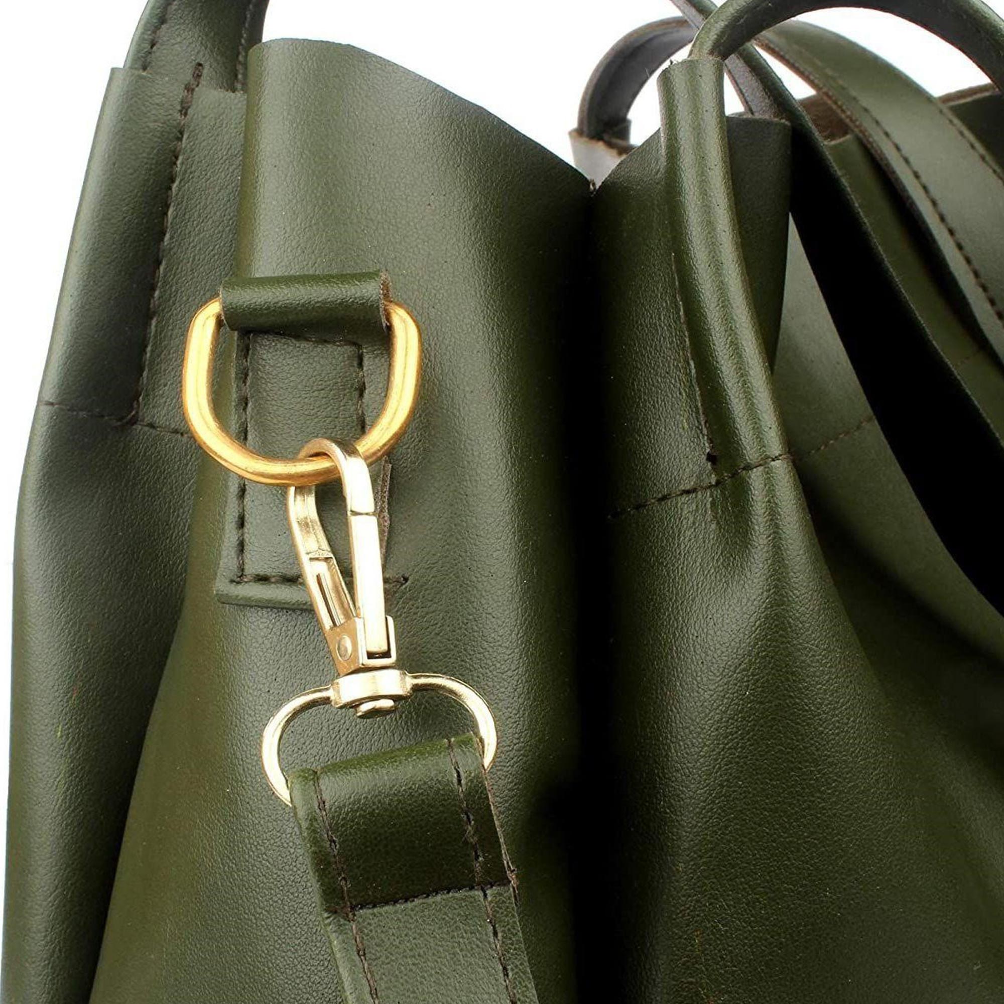 TMN - Women Green Stylish Vegan Leather Tricote Bag