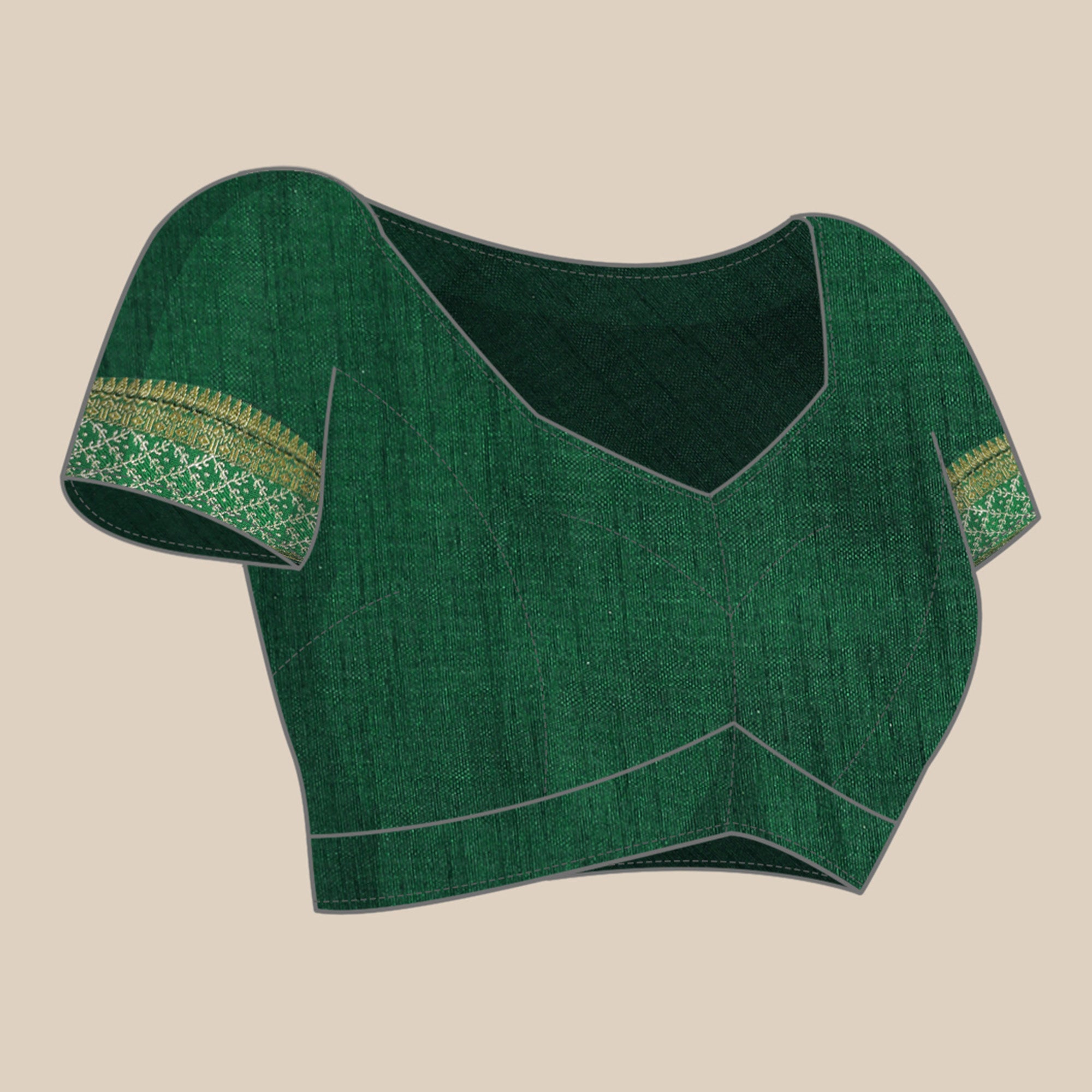Green Floral Foil Printed Zomato Saree