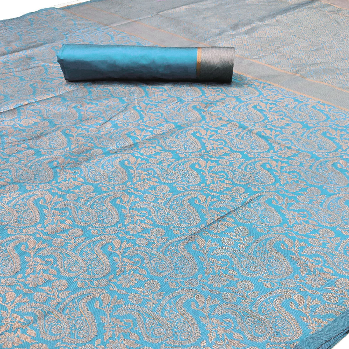 Blue Woven Banarasi Silk Saree