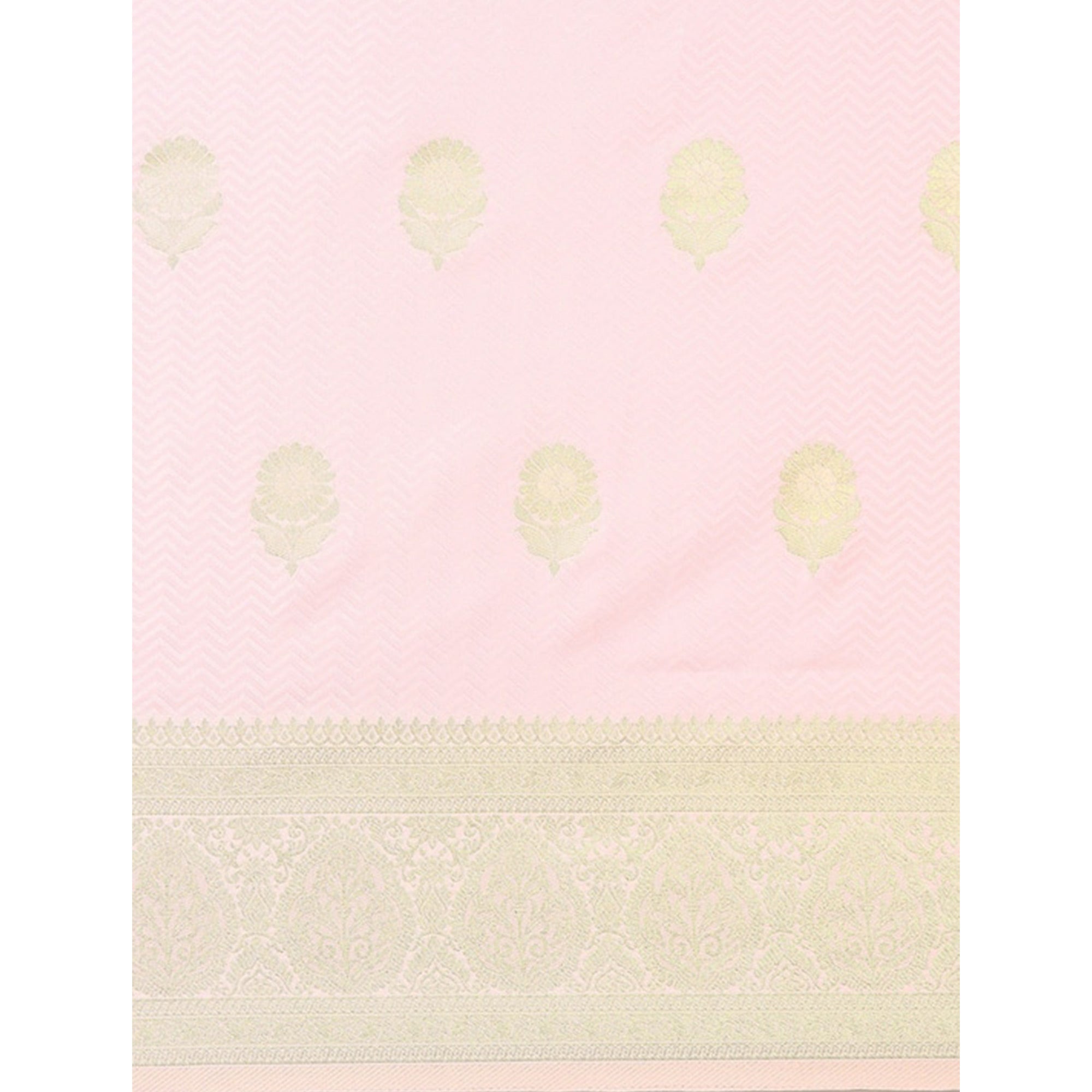 Pink Woven Kanjivaram Silk Saree WithTassels