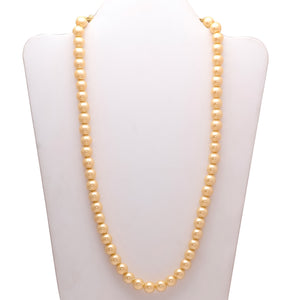 Cream Single Line Pearl Mala