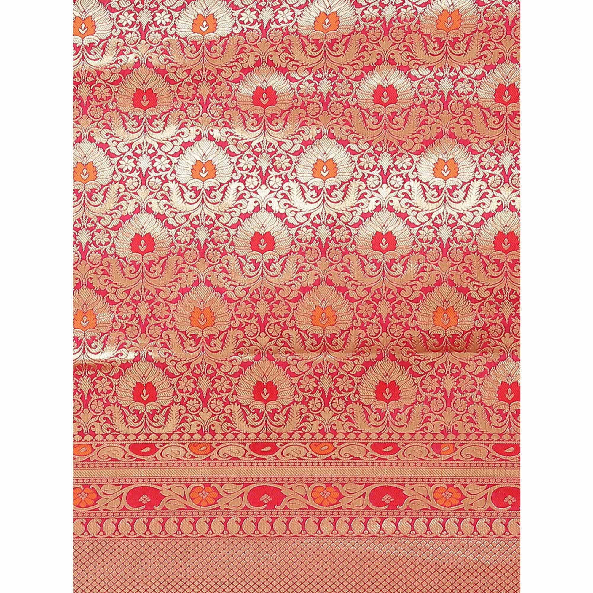 Pink Woven Kanjivaram Silk Saree