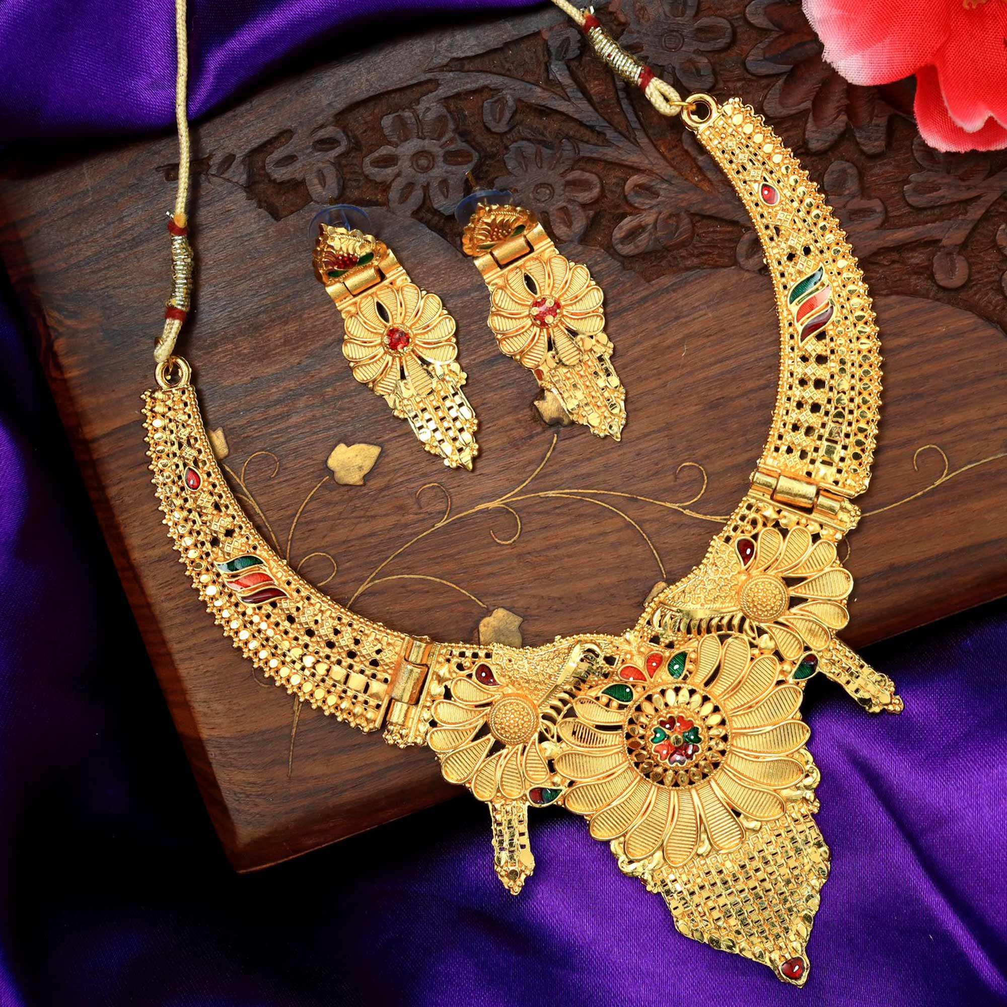 Gold Plated Alloy Necklace Set