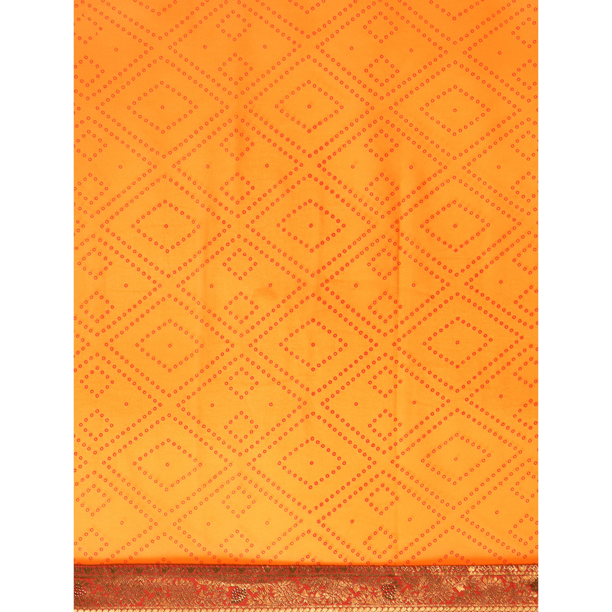 Yellow Foil Printed With Swarovski Georgette Saree