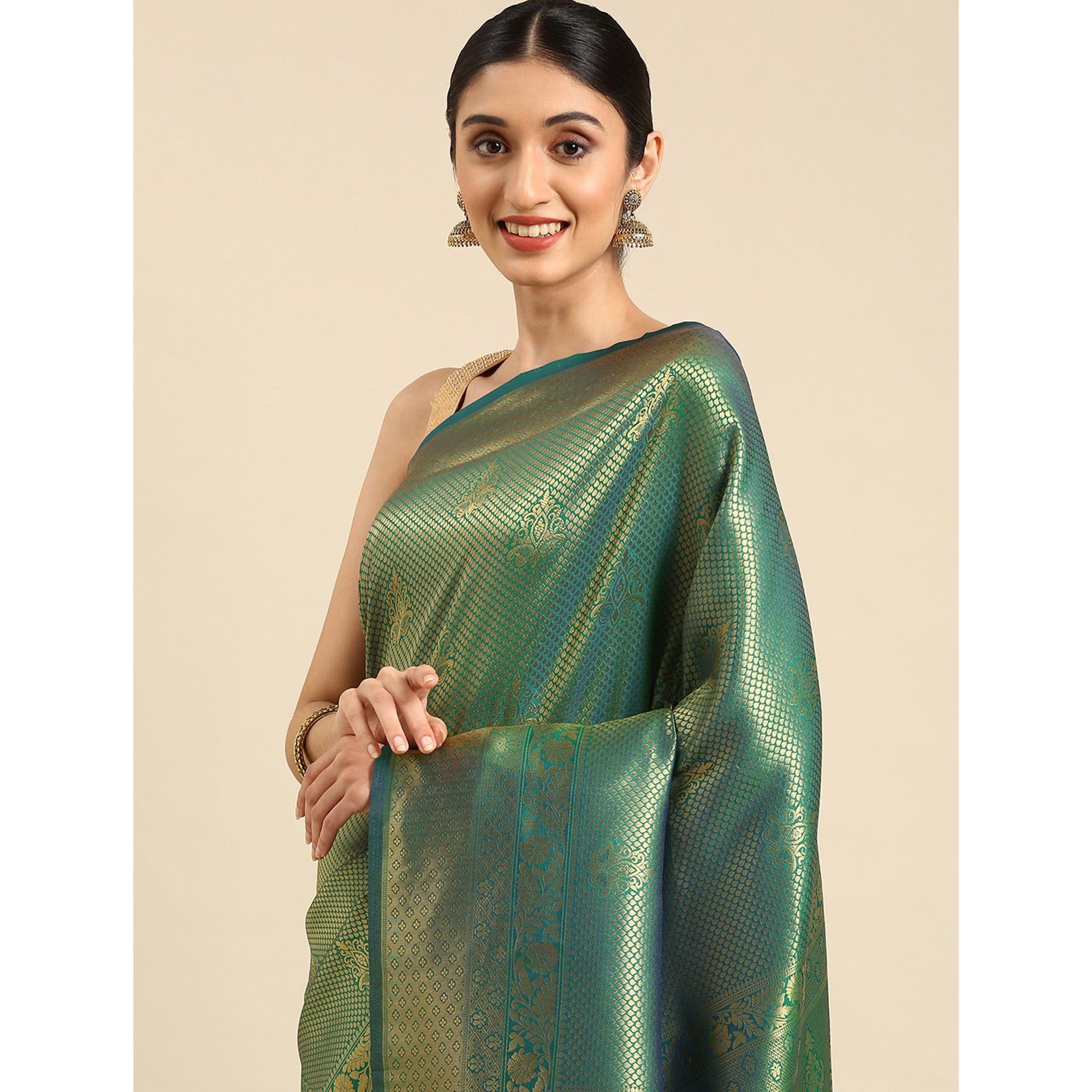 Green Woven Kanjivaram Silk Saree