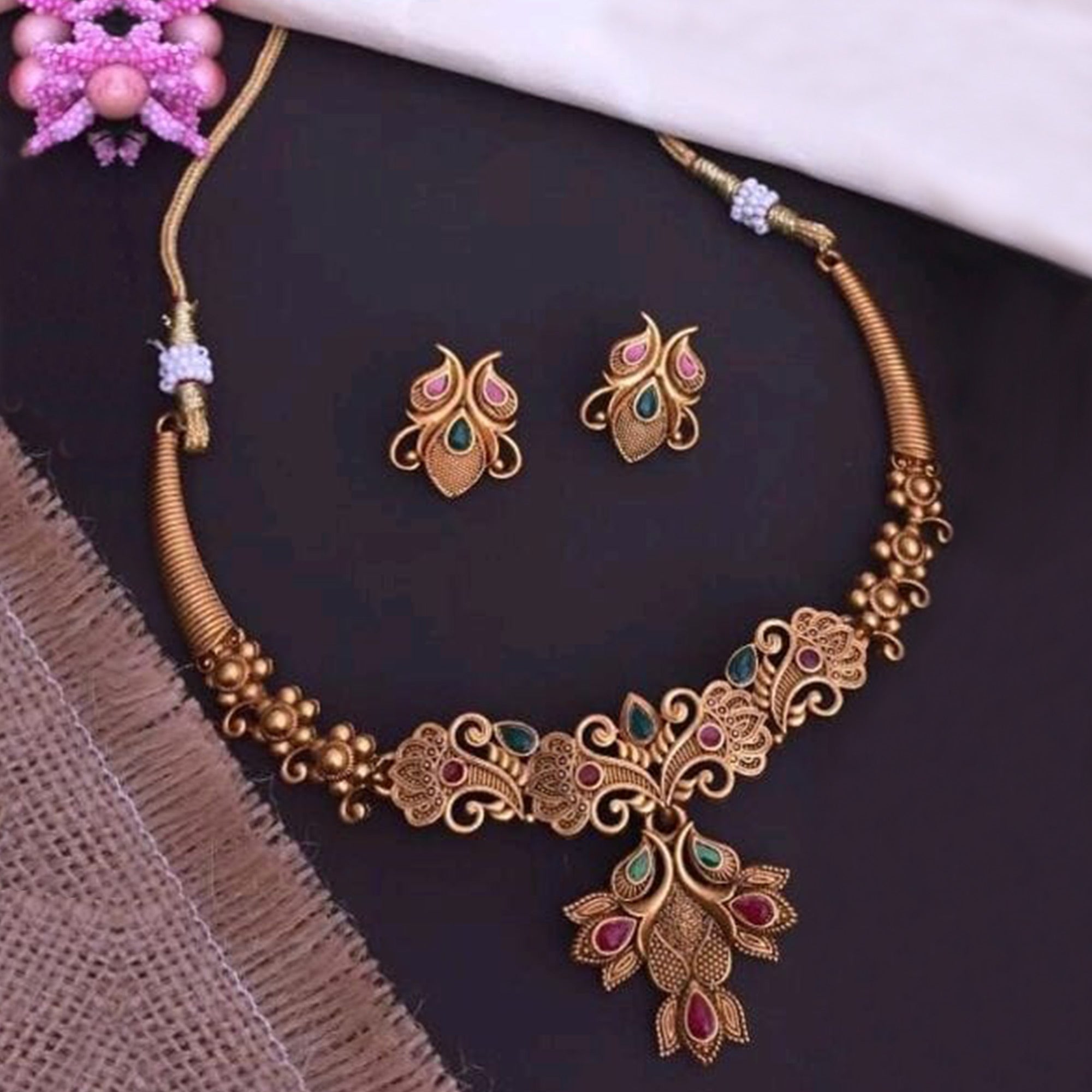 Gold Plated Alloy Necklace Set