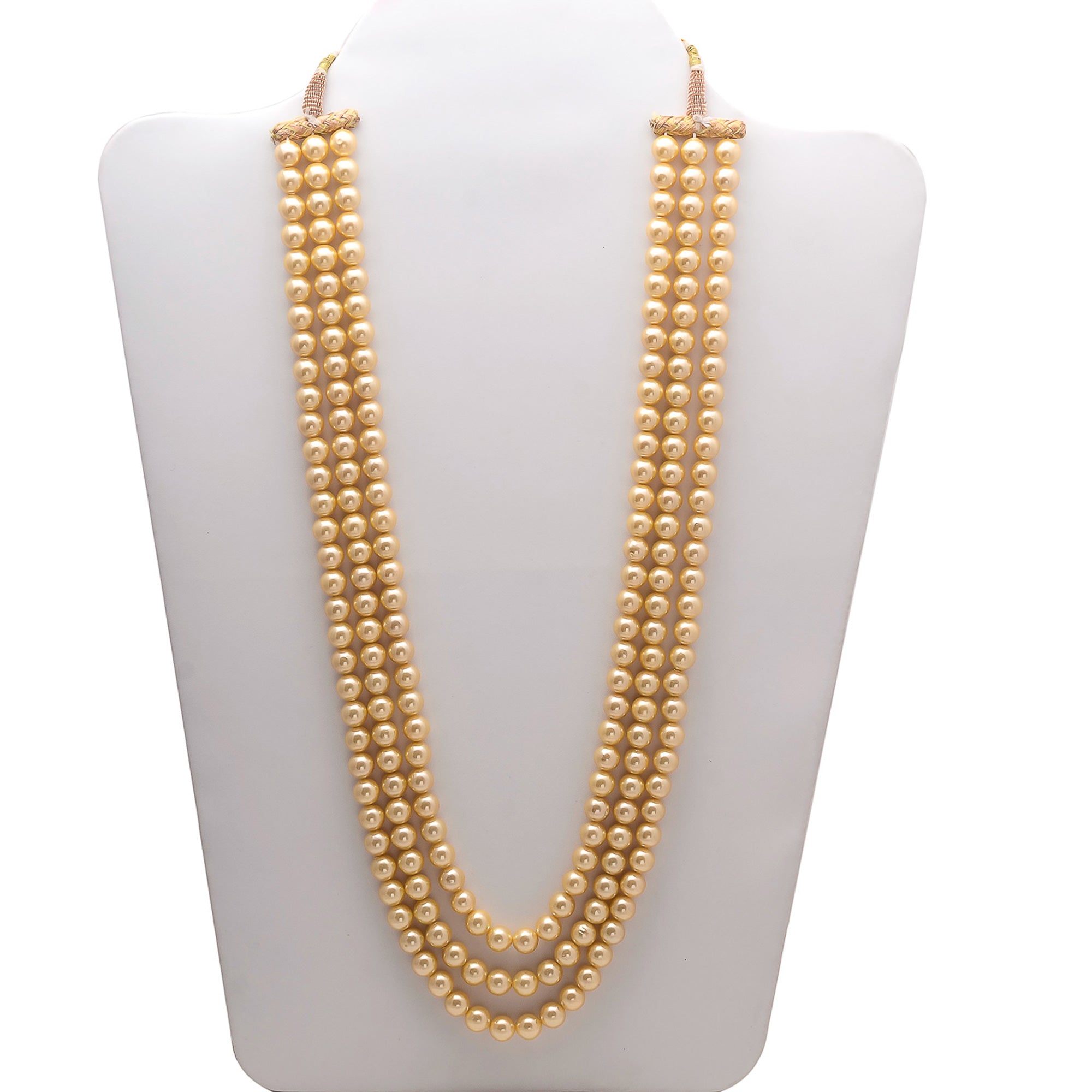 Golden Round Shape Pearl Neckline