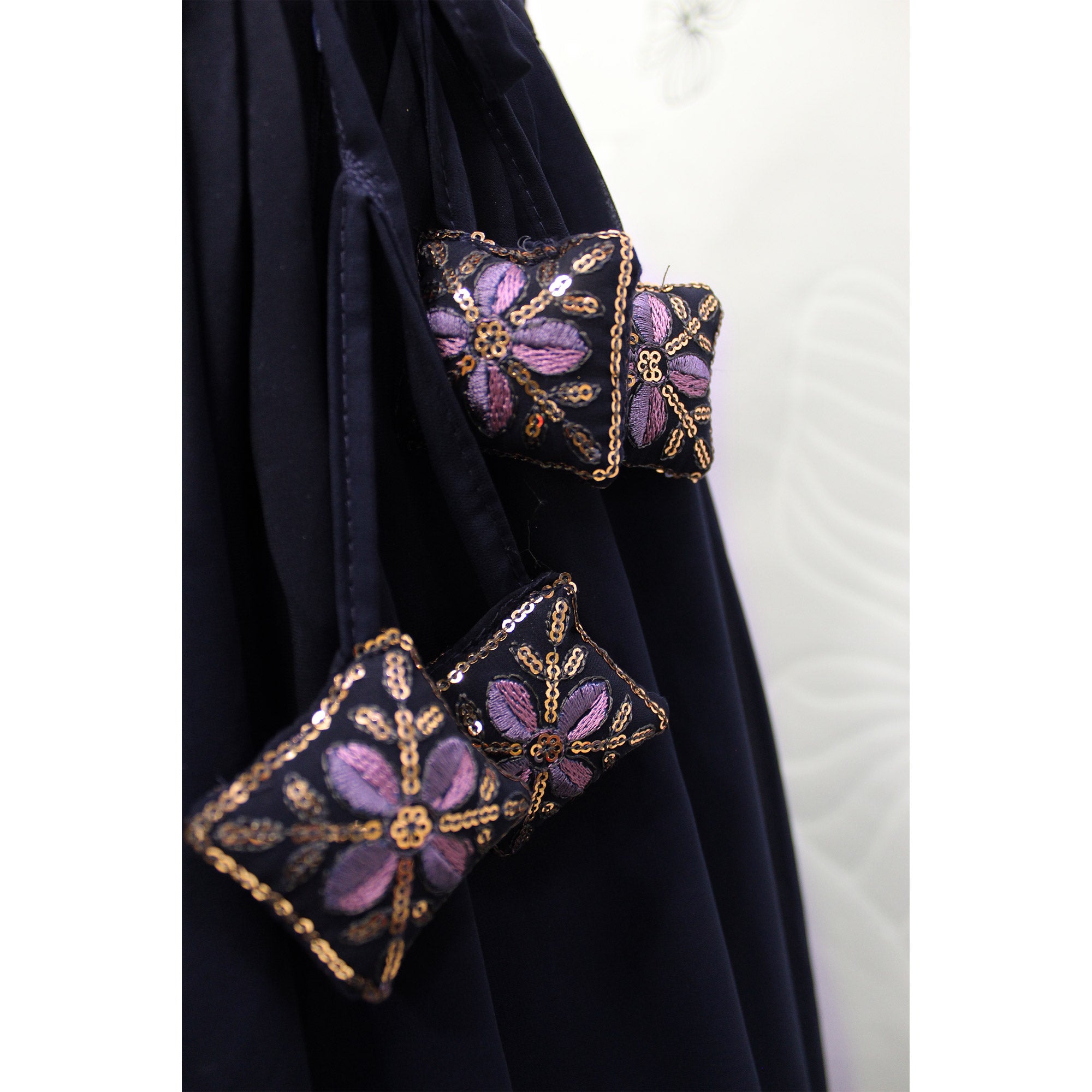 Navy Blue Sequins Embroidered Georgette Lehenga Choli