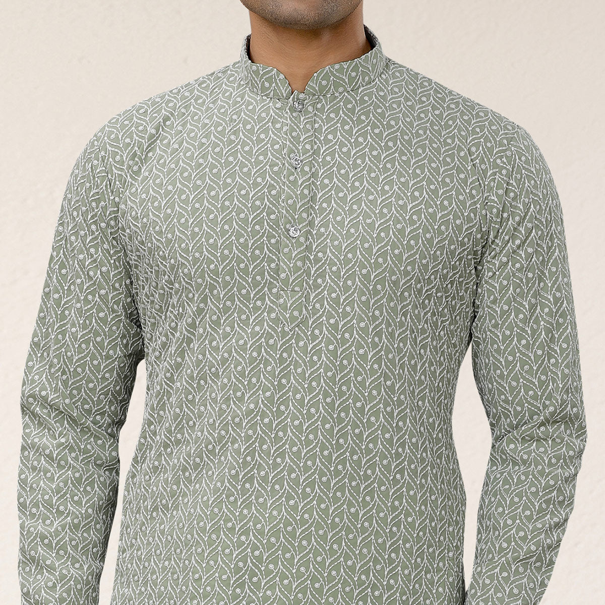 Grey Lucknowi Embroidered Georgette Kurta Pyjama Set