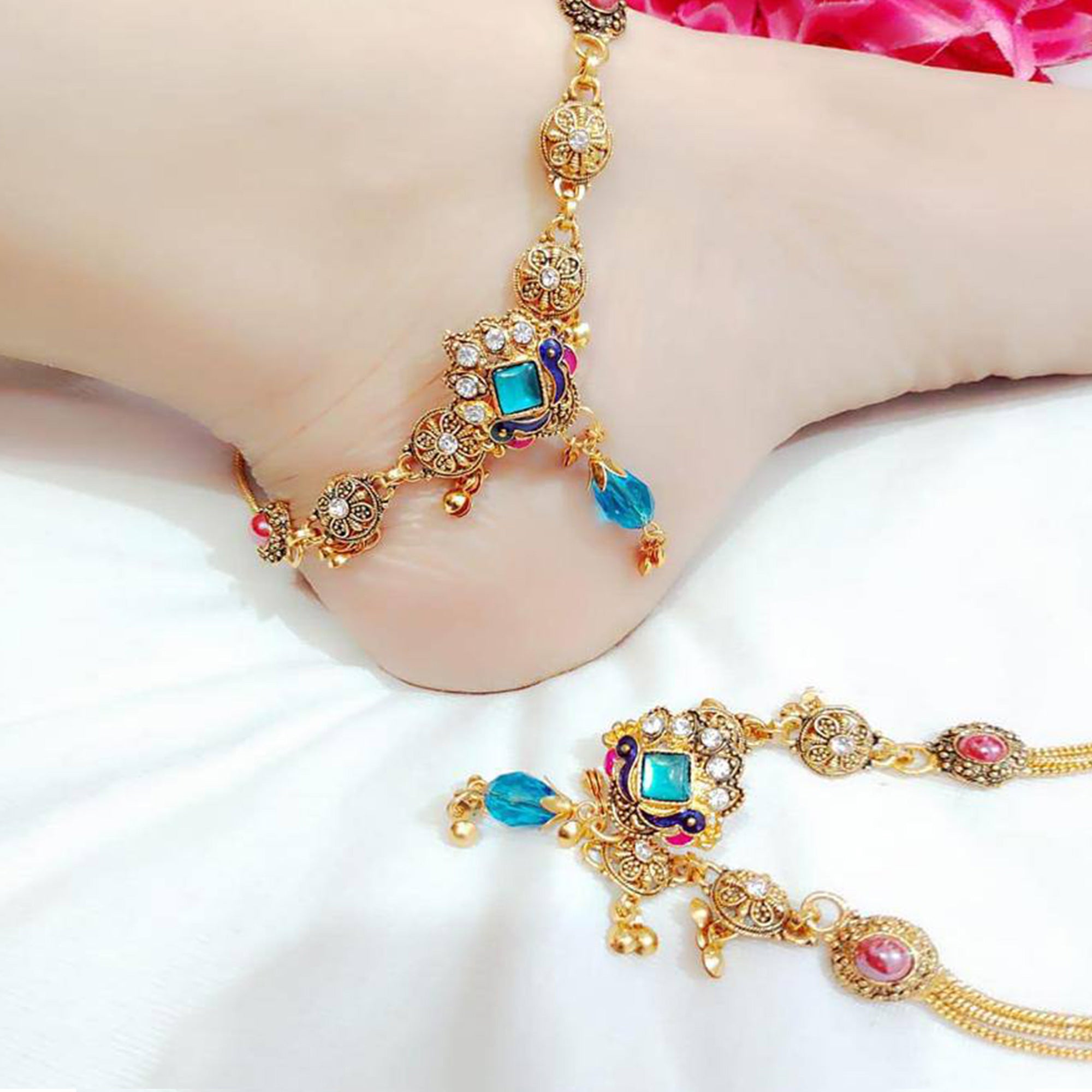 Oxodized Multi Strand Anklets for women