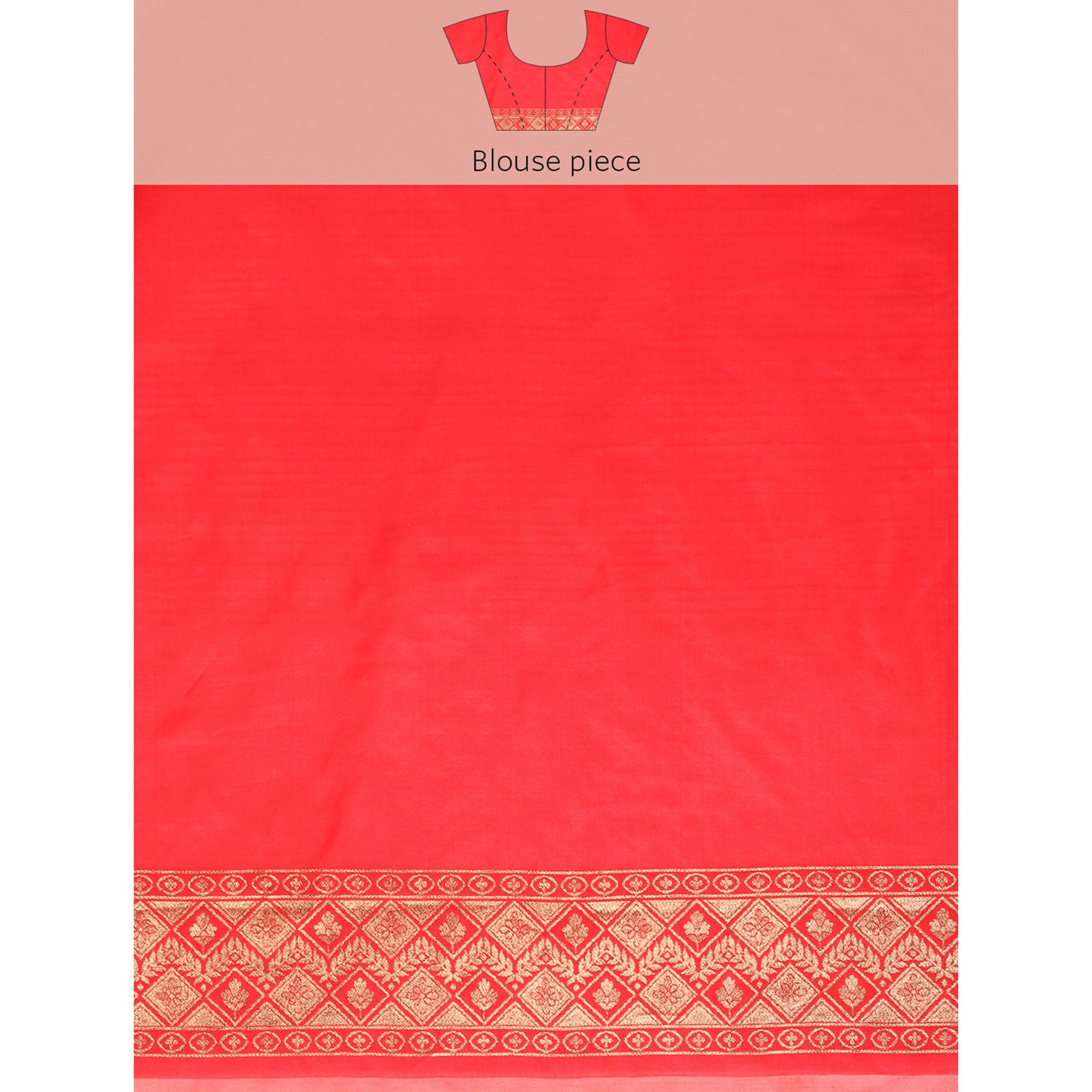 Red Floral Woven Organza Silk Saree With Tassels