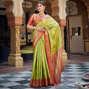 Green Woven Tissue Saree