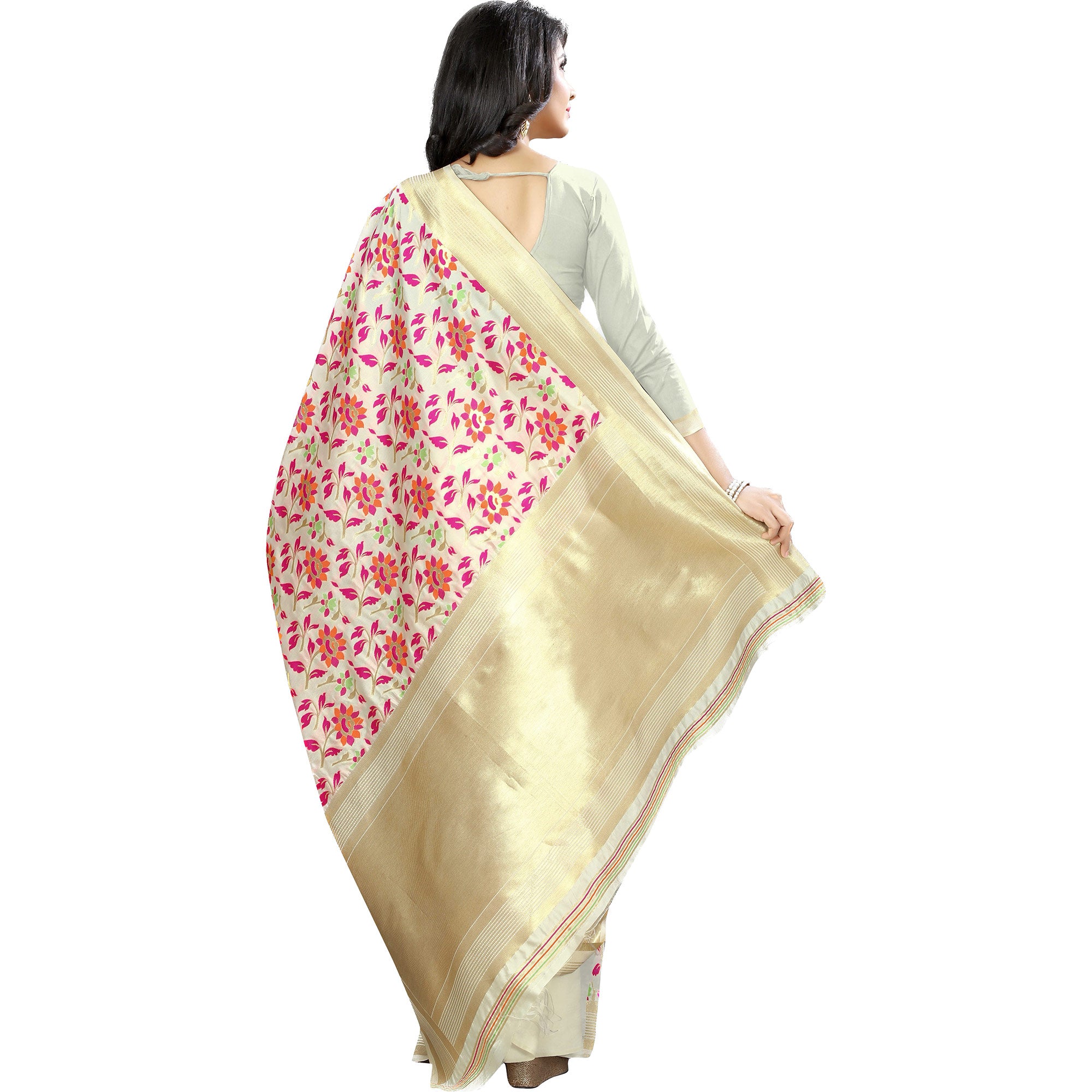 Offwhite Woven Kanjivaram Silk Saree