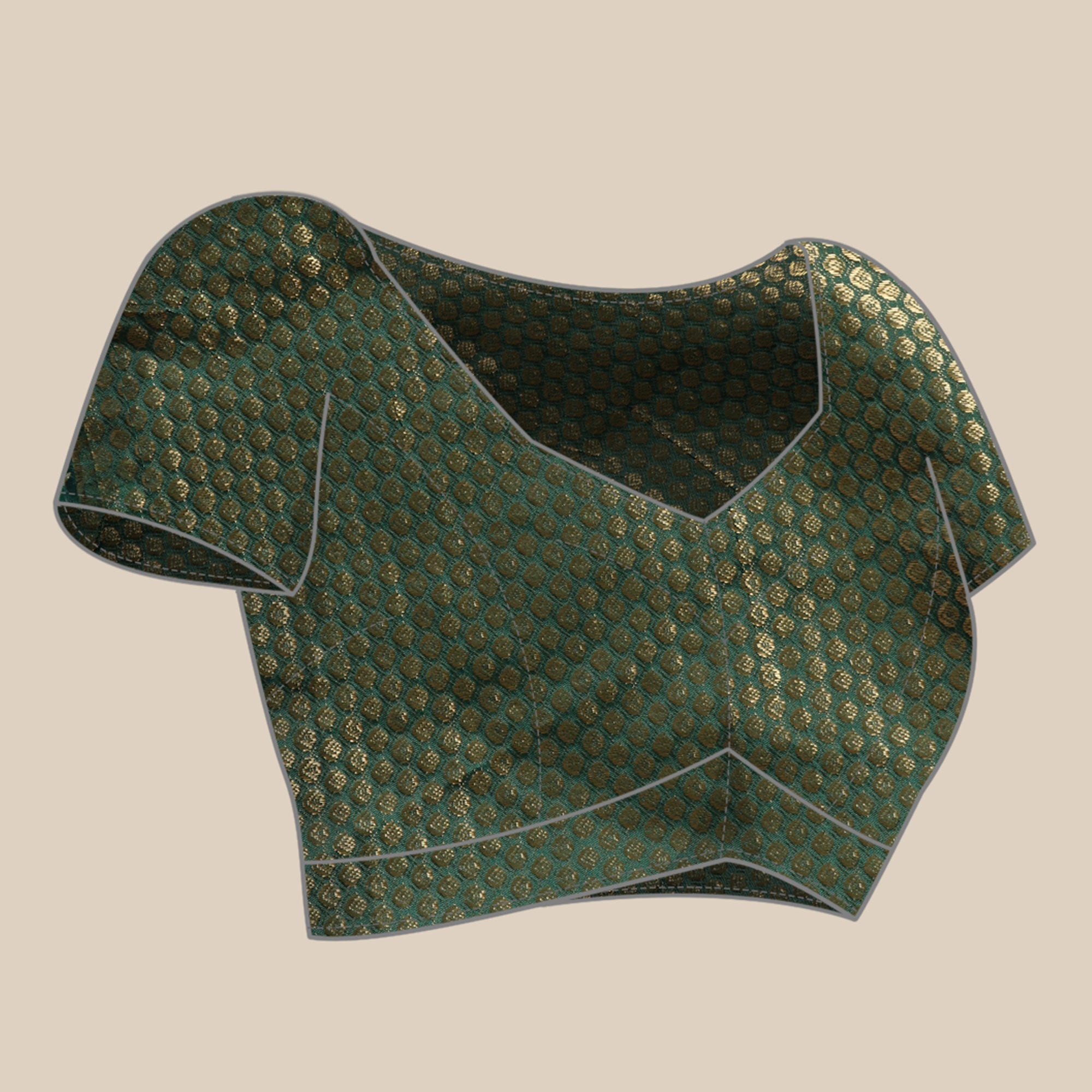 Green Foil Printed With Swarovski Zomato Silk Saree
