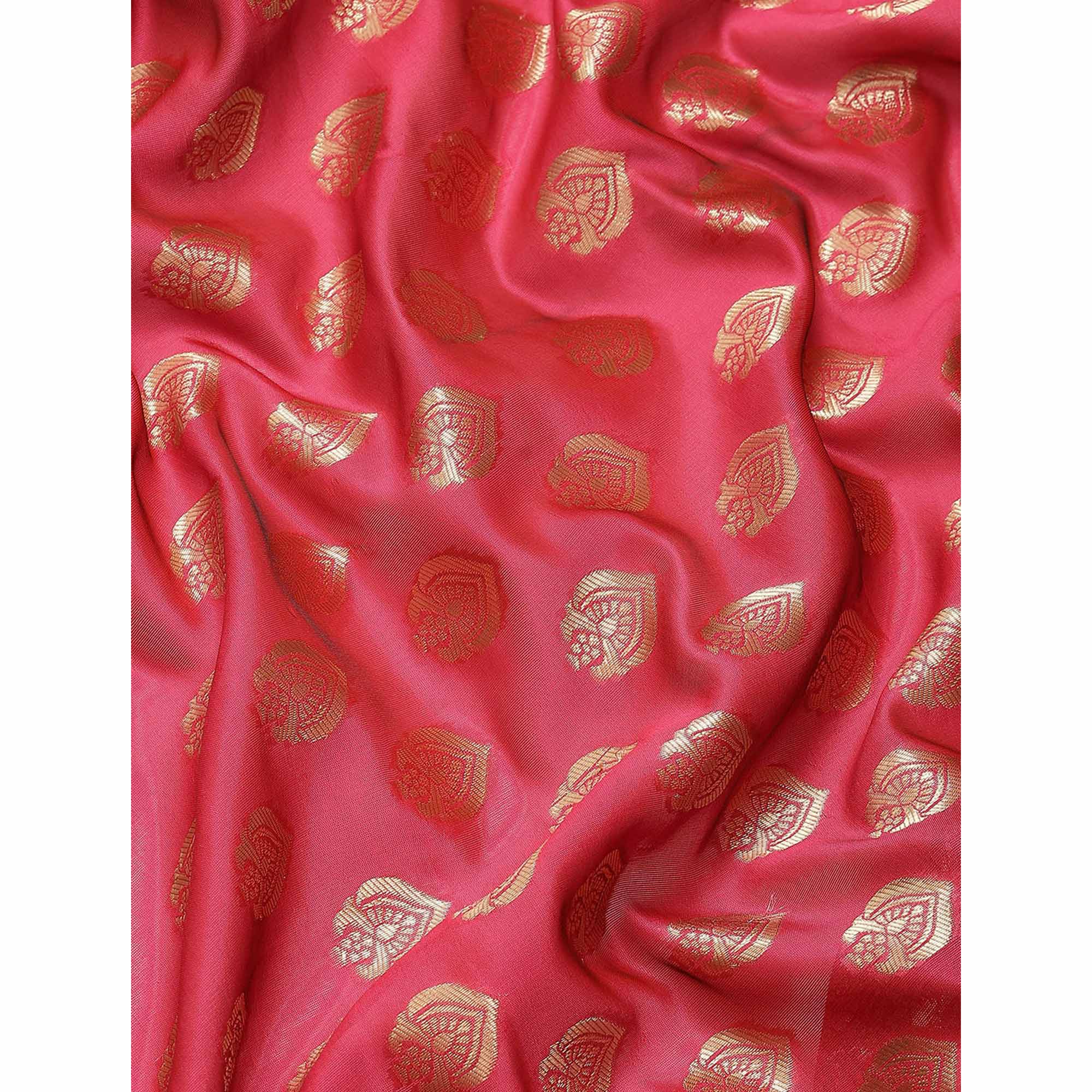 Pink Woven Banarasi Silk Saree