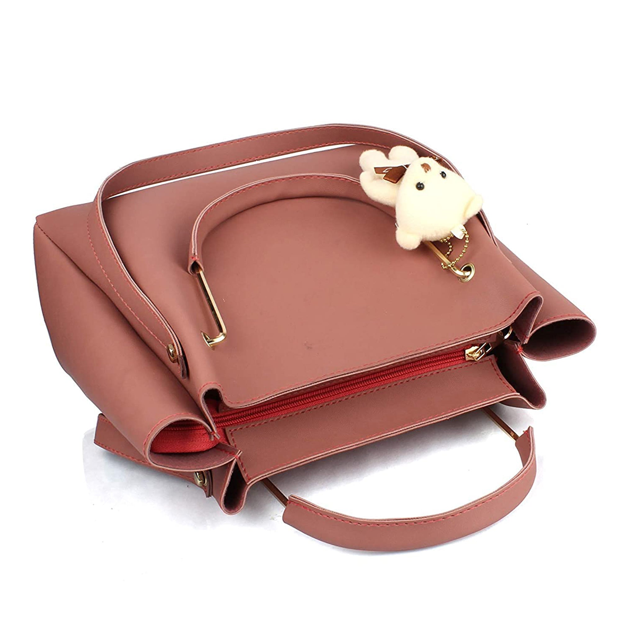 TMN - Women Pink Vegan Leather Handbag (Pack of 4)
