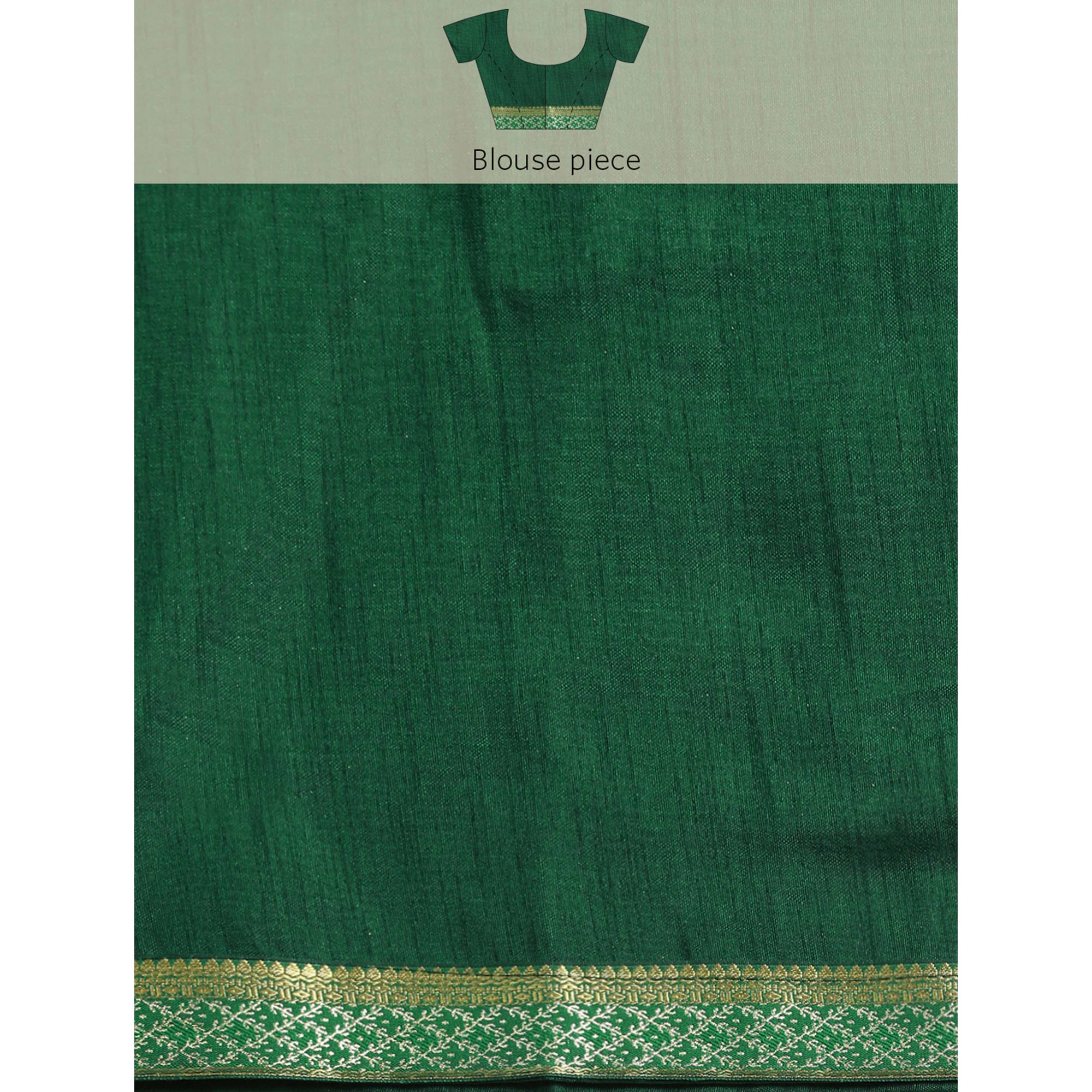 Green Floral Foil Printed Zomato Saree