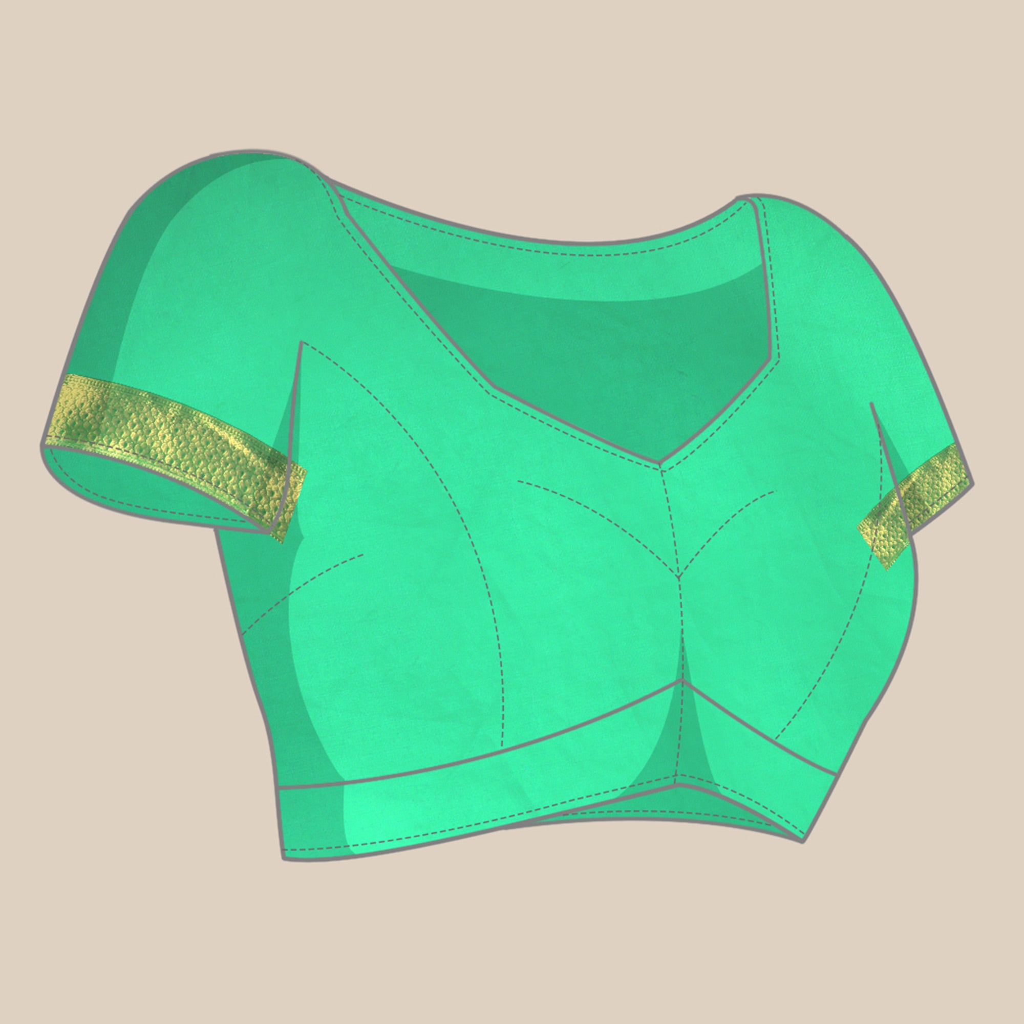 Green Floral Embroidered Organza Saree