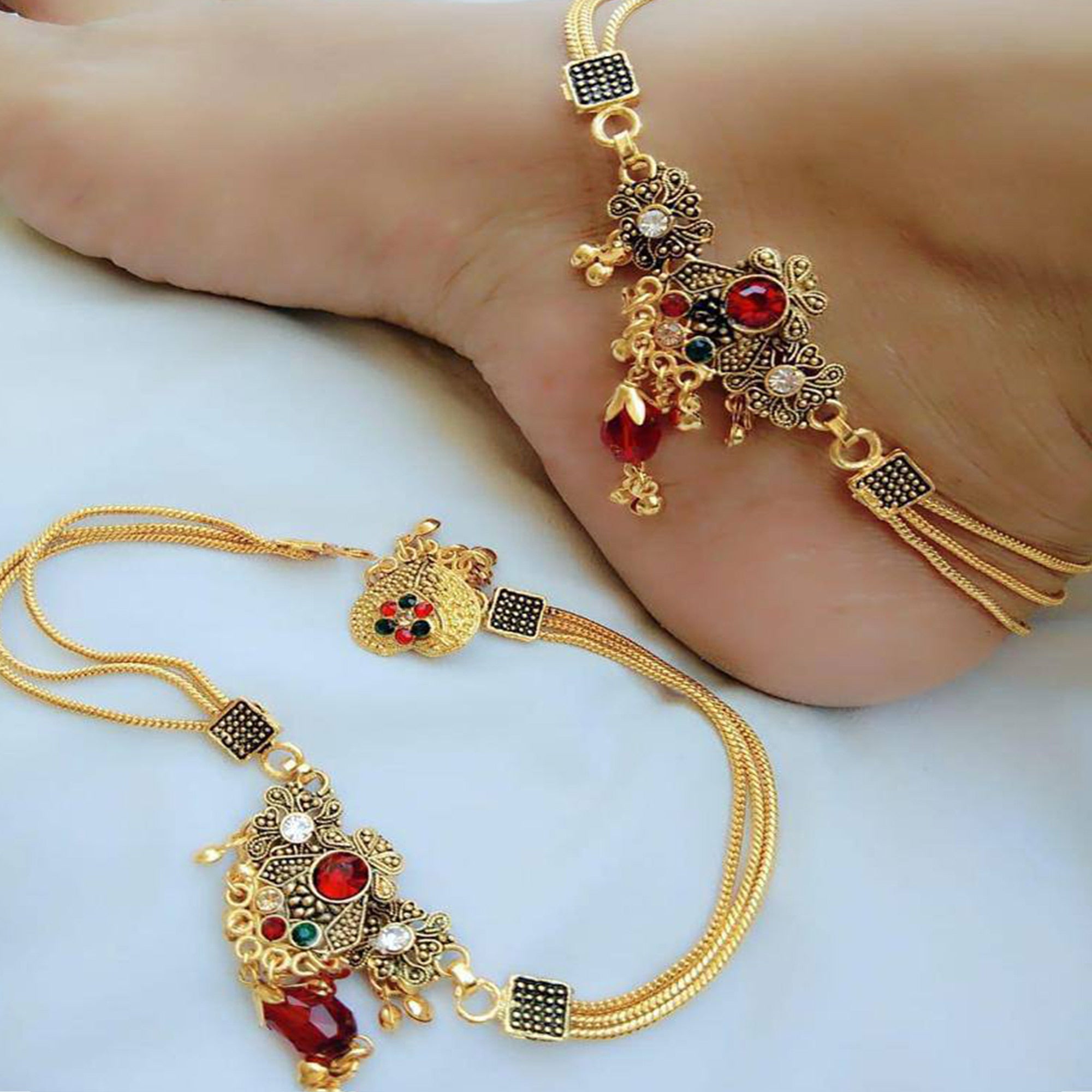 Oxodized Multi Strand Anklets for women
