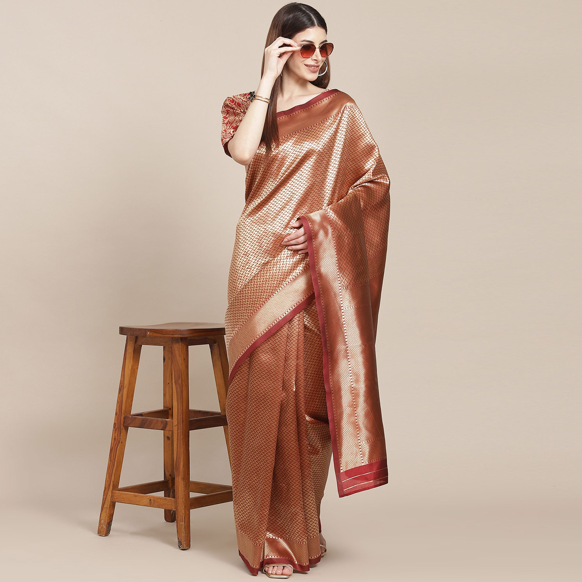 Gold Woven Banarasi Silk Saree
