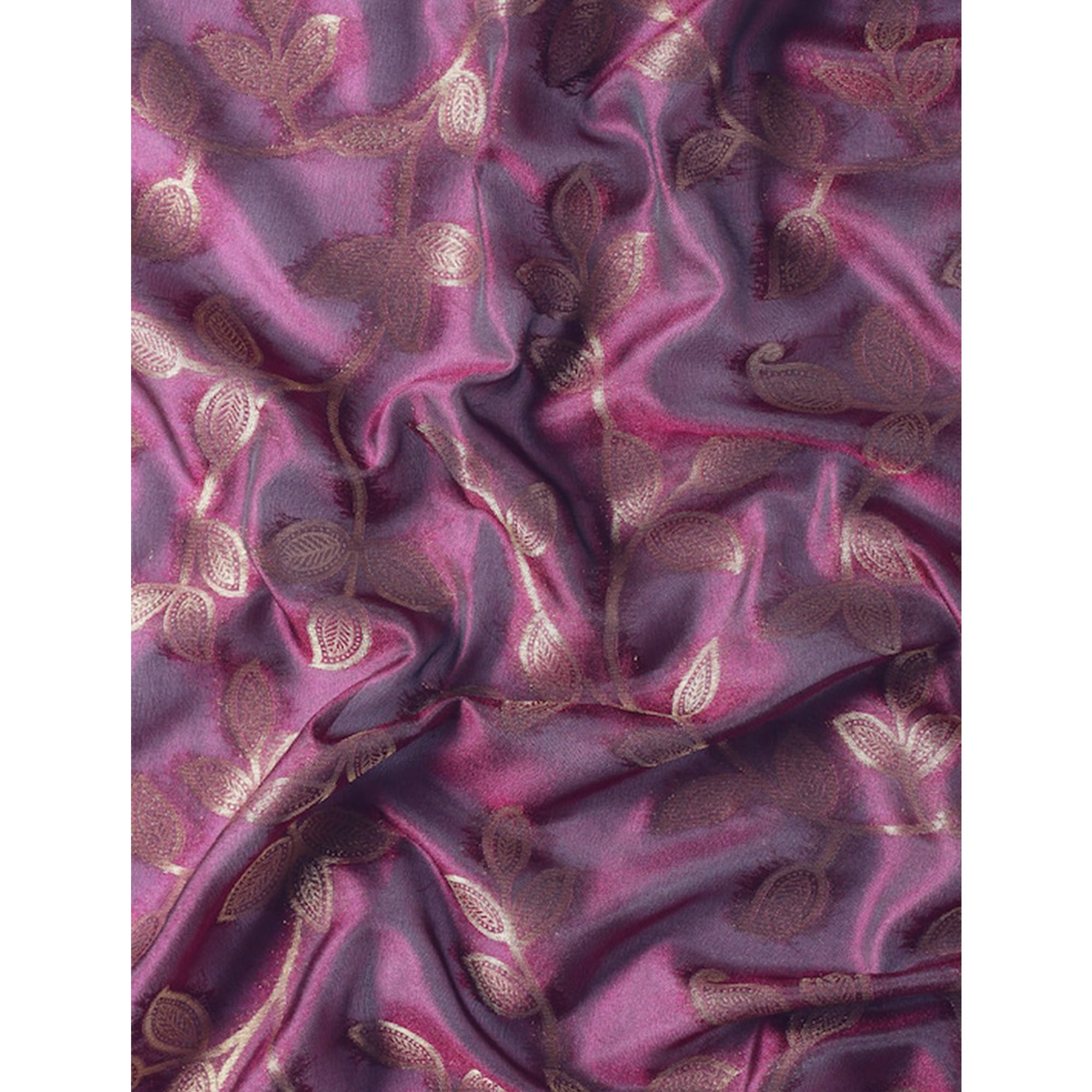 Purple Woven Kanjivaram Silk Saree WithTassels