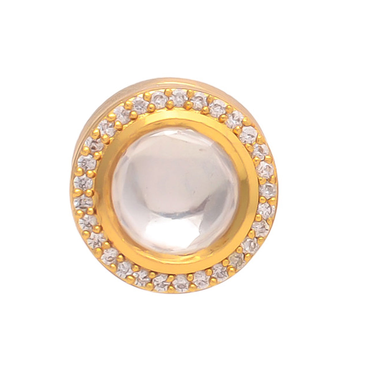 Gold Single Polki American Diamonds Stud Earrings