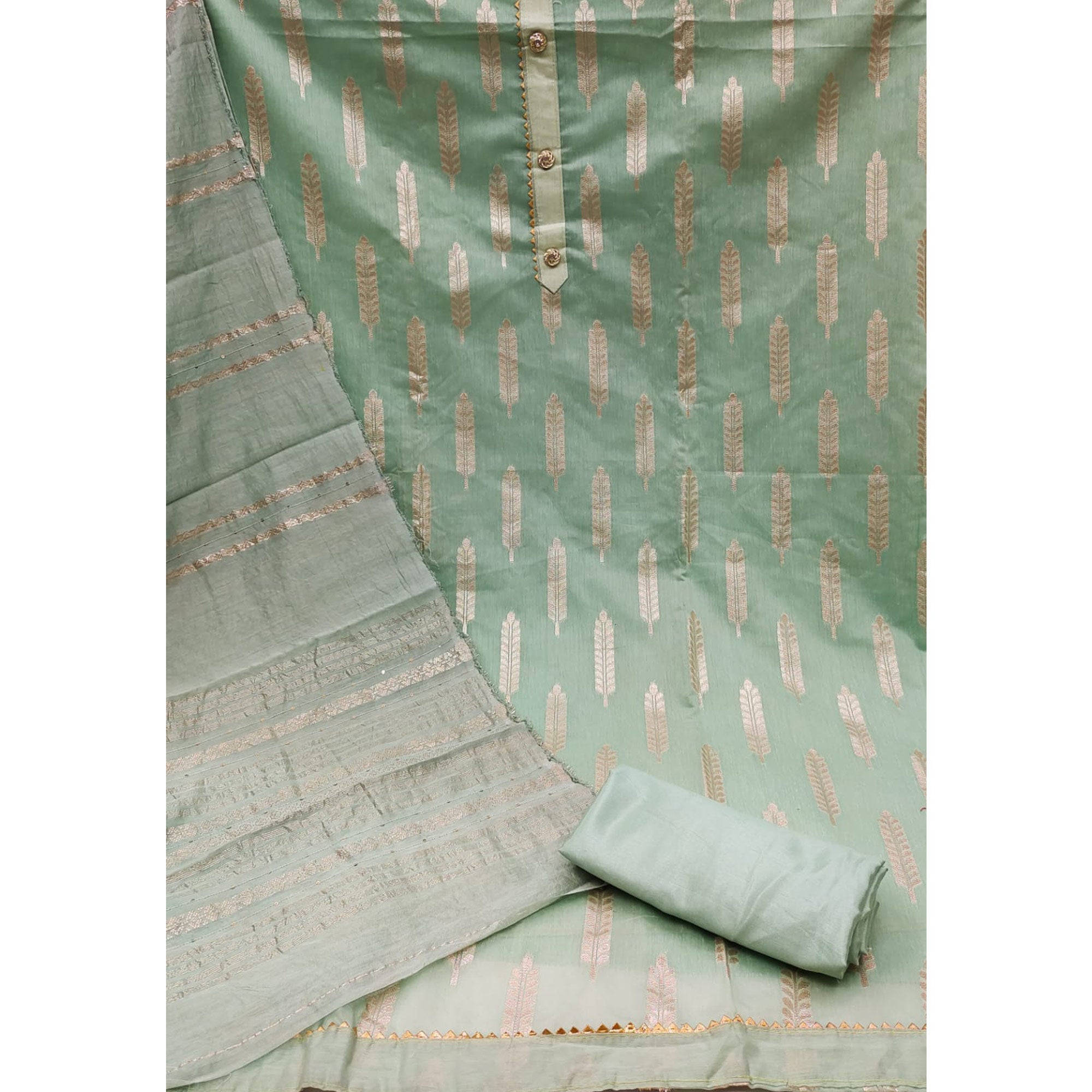 Green Woven Modal Dress Material
