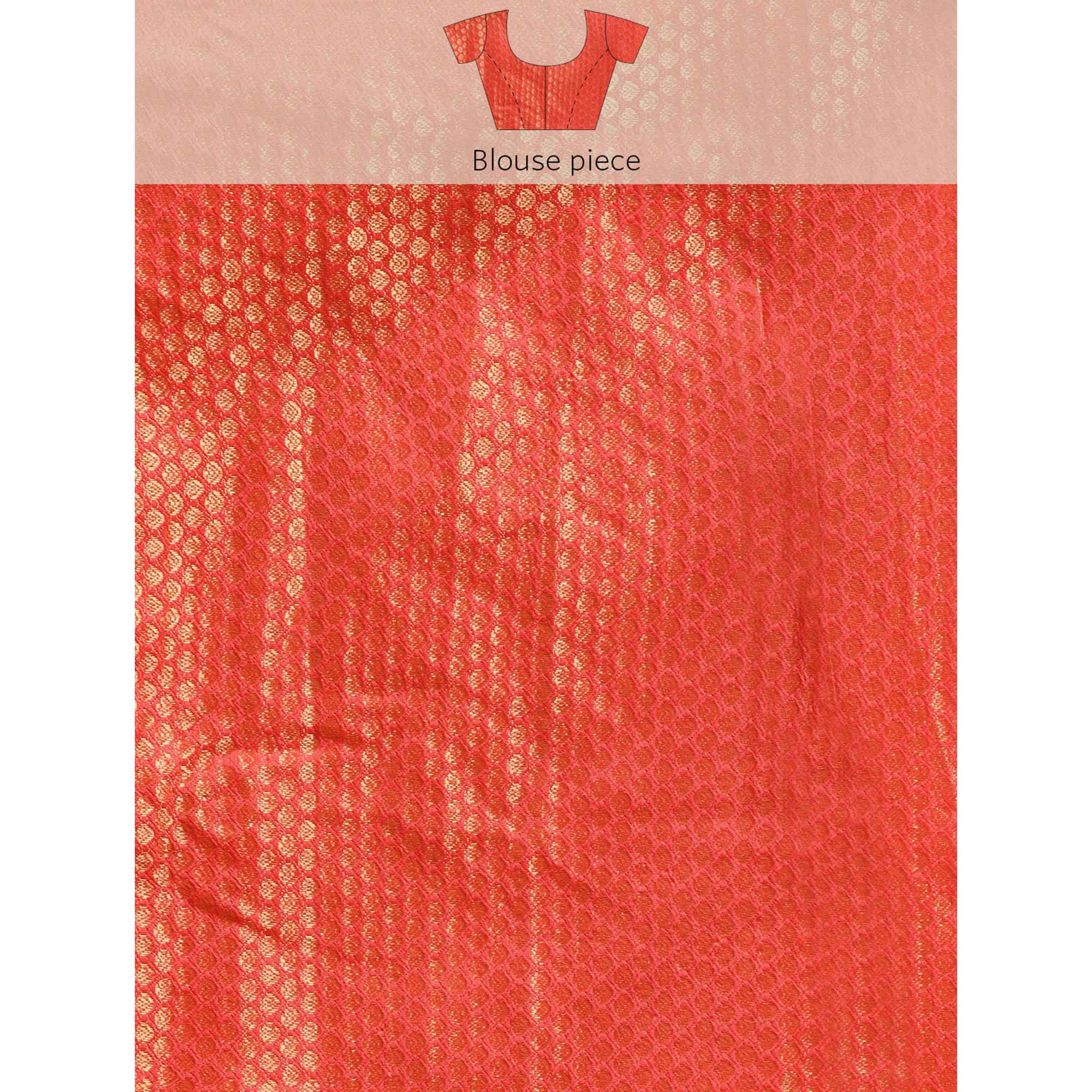 Red Foil Printed With Swarovski Brasso Saree