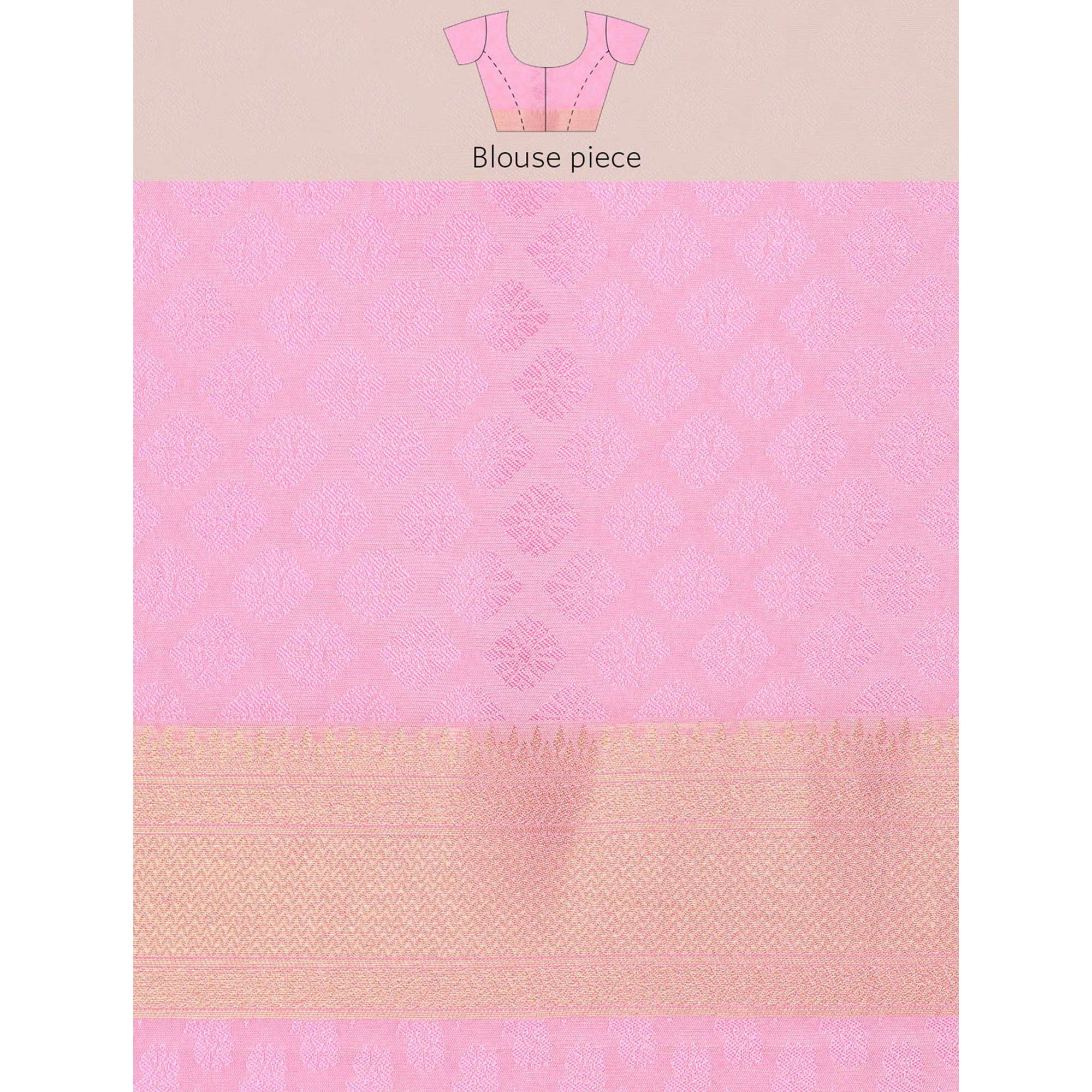 Peach Woven Kanjivaram Silk Saree WithTassels