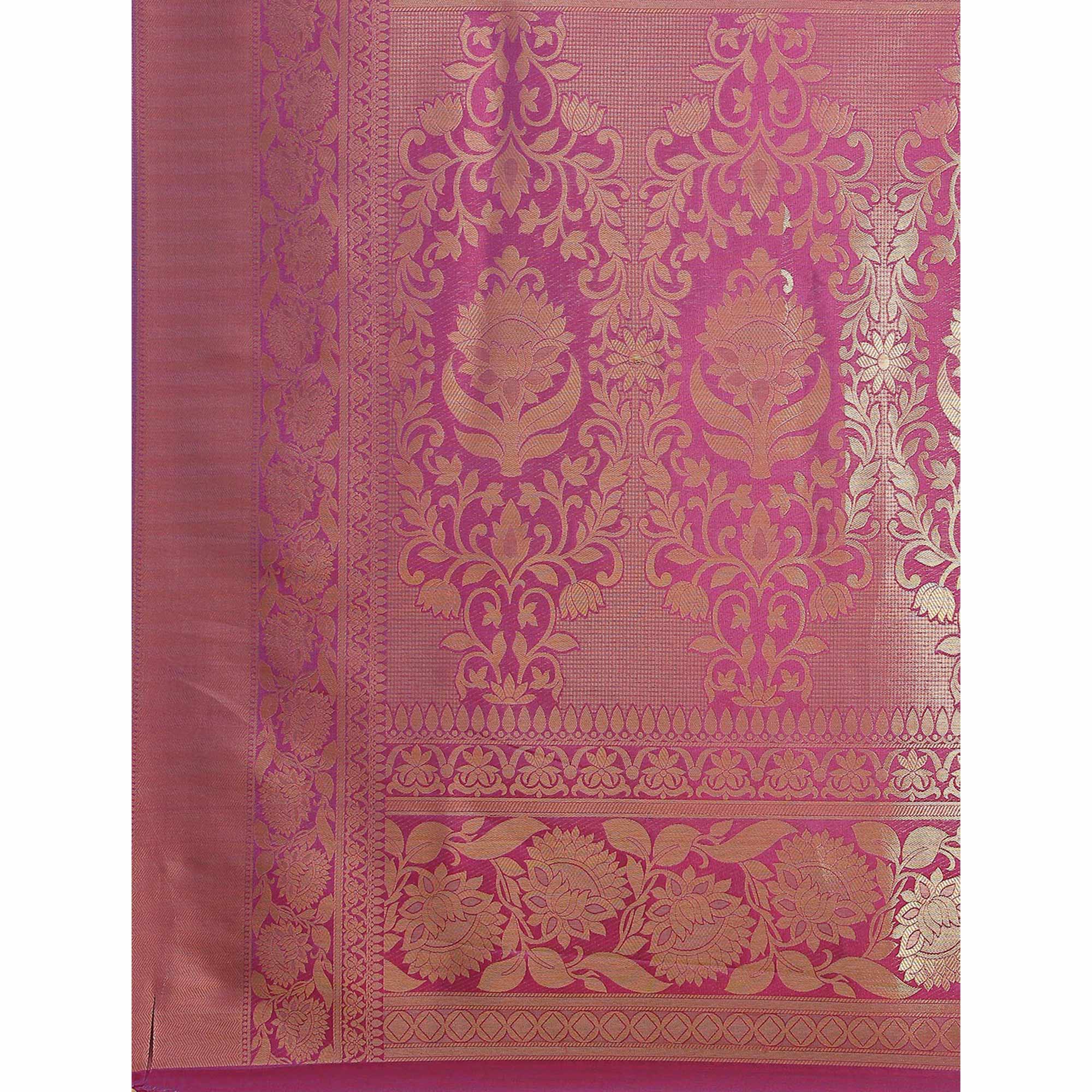 Wine Woven Kanjivaram Silk Saree