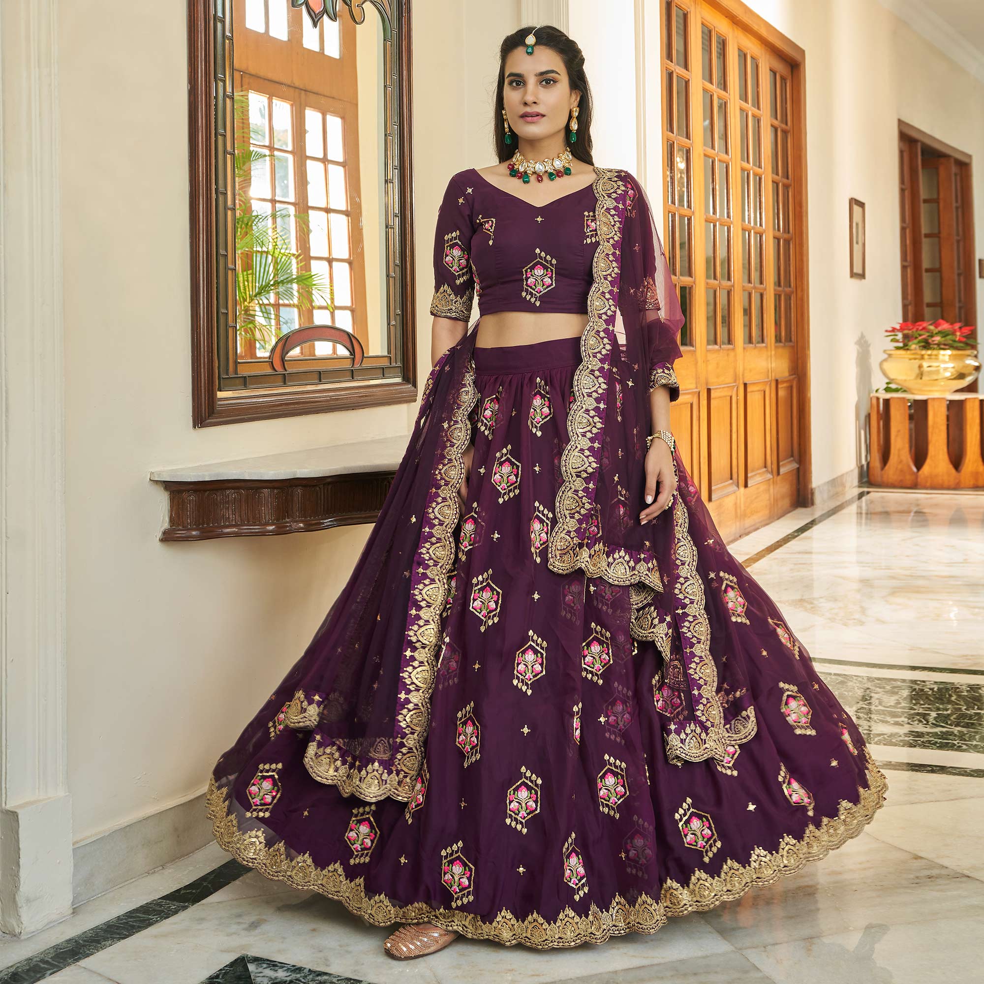 Top more than 76 green lehenga with blue blouse latest - POPPY