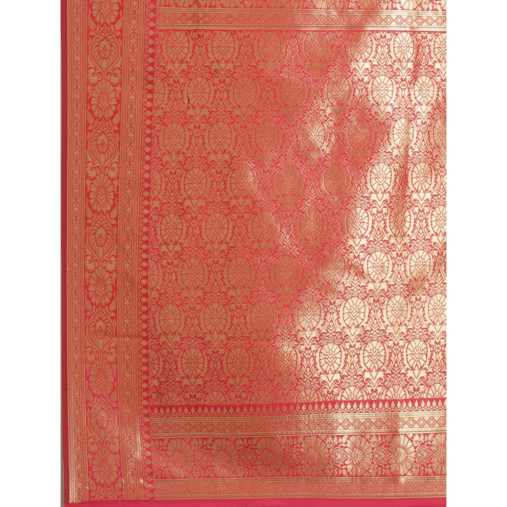 Pink Woven Banarasi Silk Saree