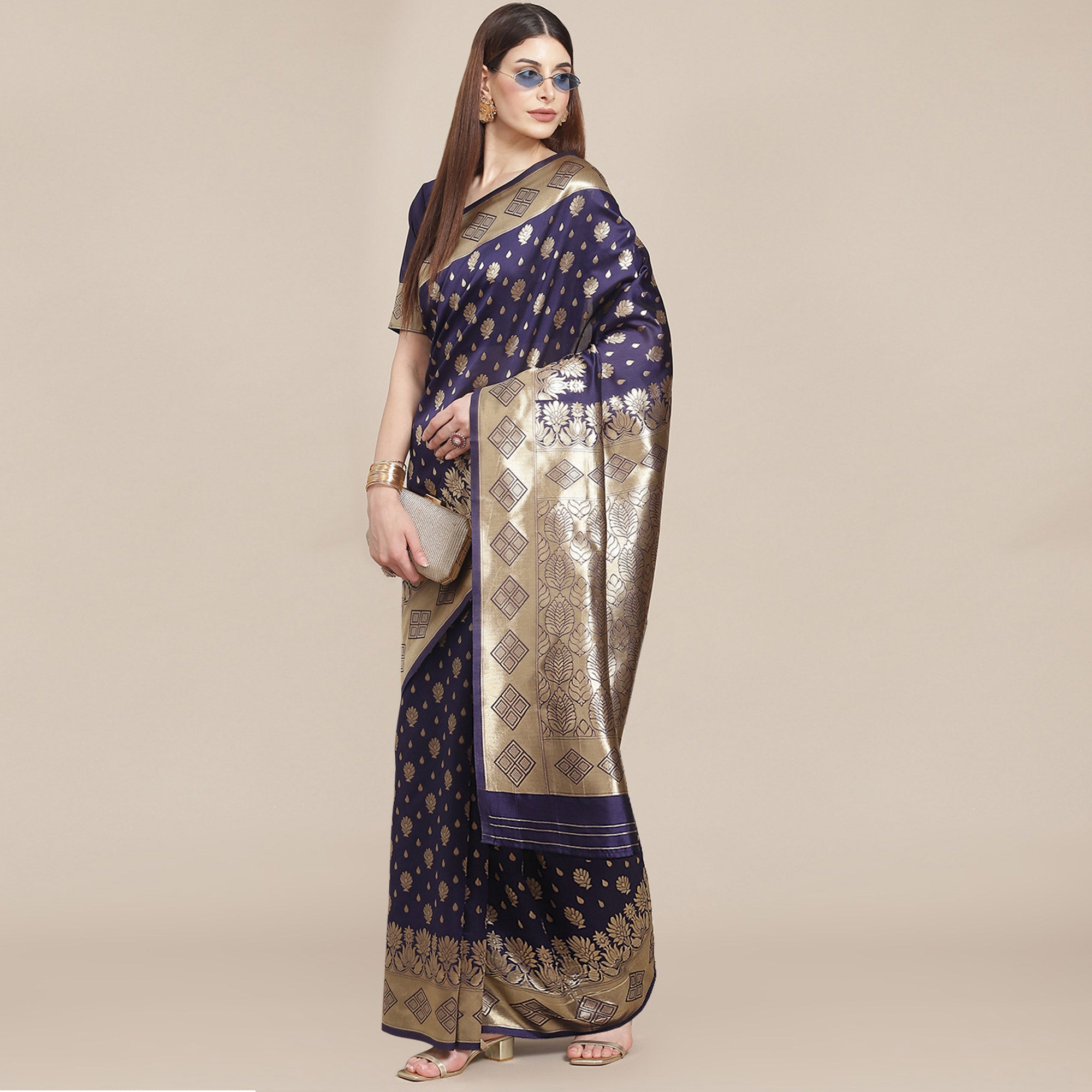 Blue Woven Banarasi Silk Saree