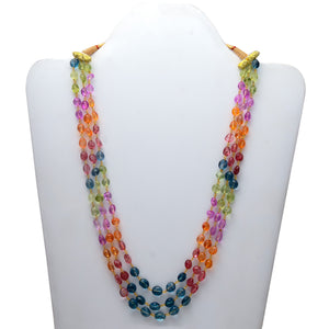 Multicolor Stone Three Line Mala