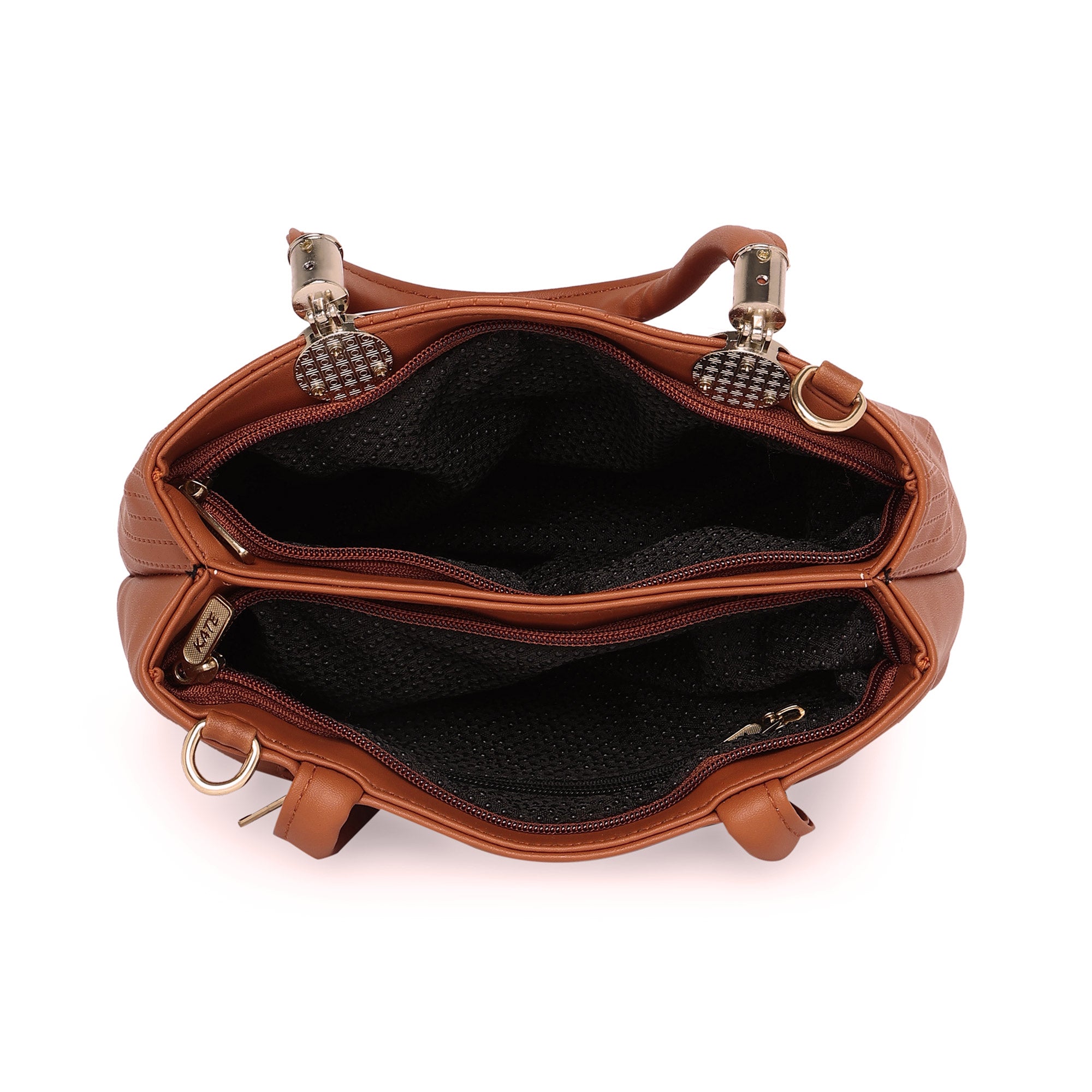 Brown Women Vegan Leather Handbag With Belt