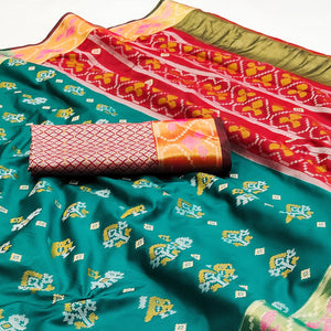 Rama Green Woven Jacquard Patola Saree