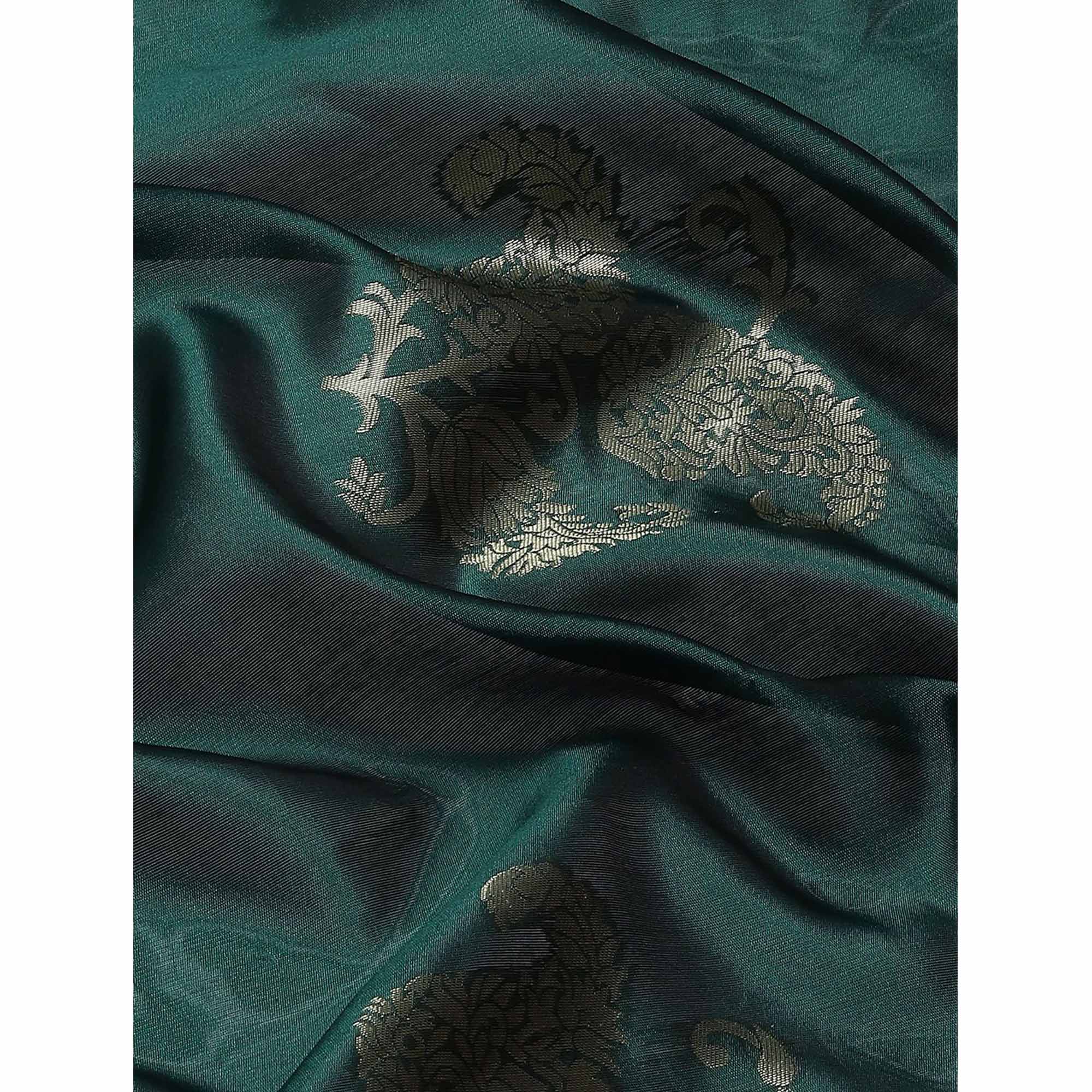 Green Woven Banarasi Silk Saree