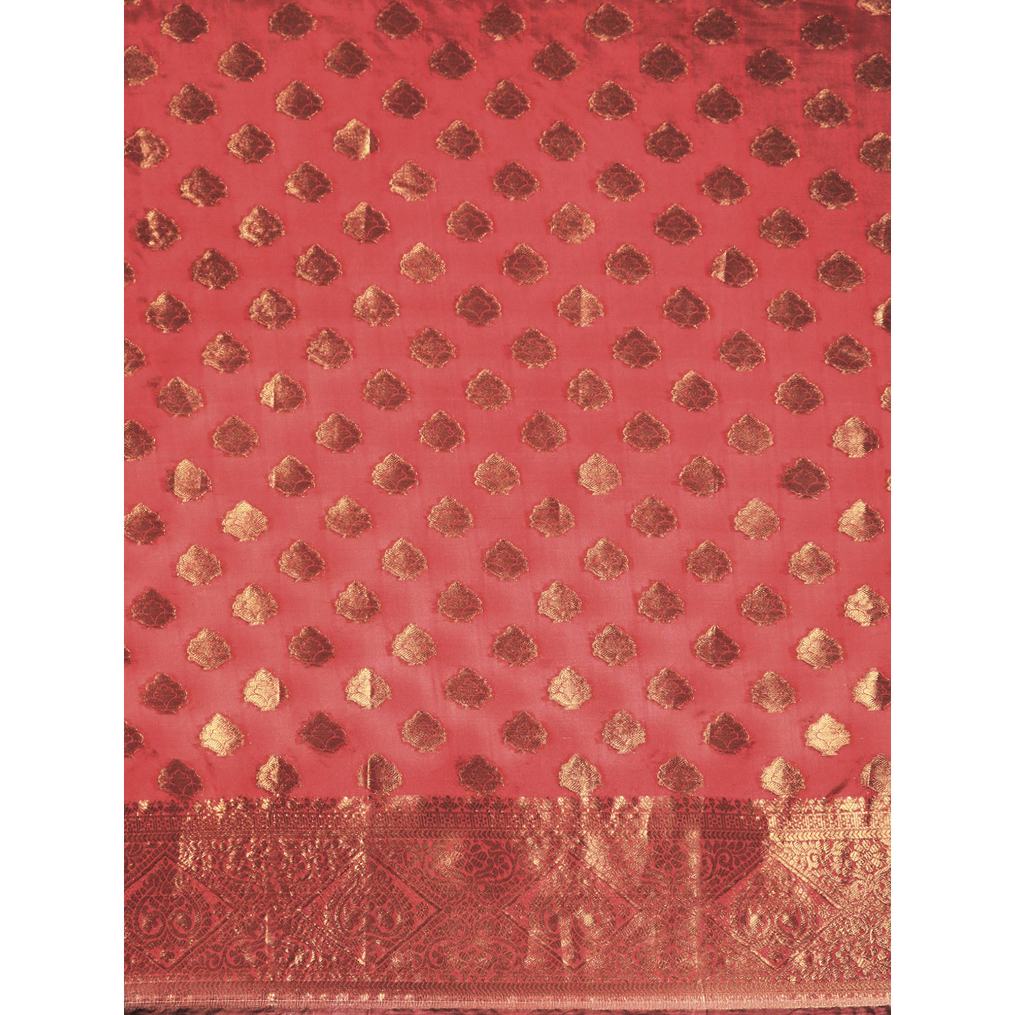 Pink Woven Organza Silk Saree With Tassels