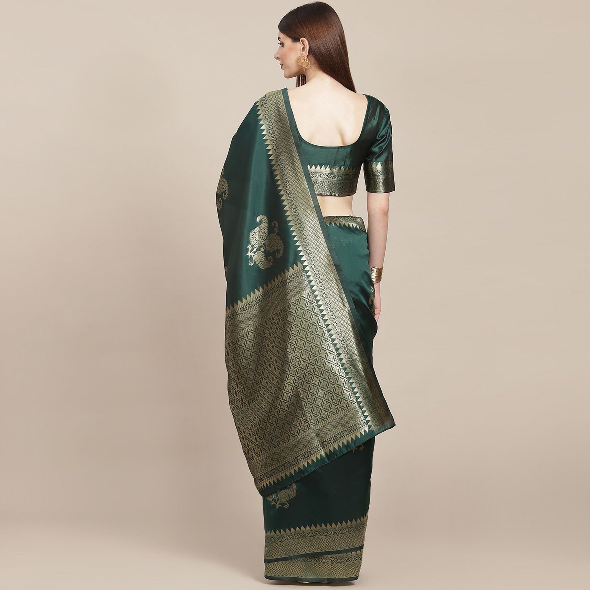 Green Woven Banarasi Silk Saree