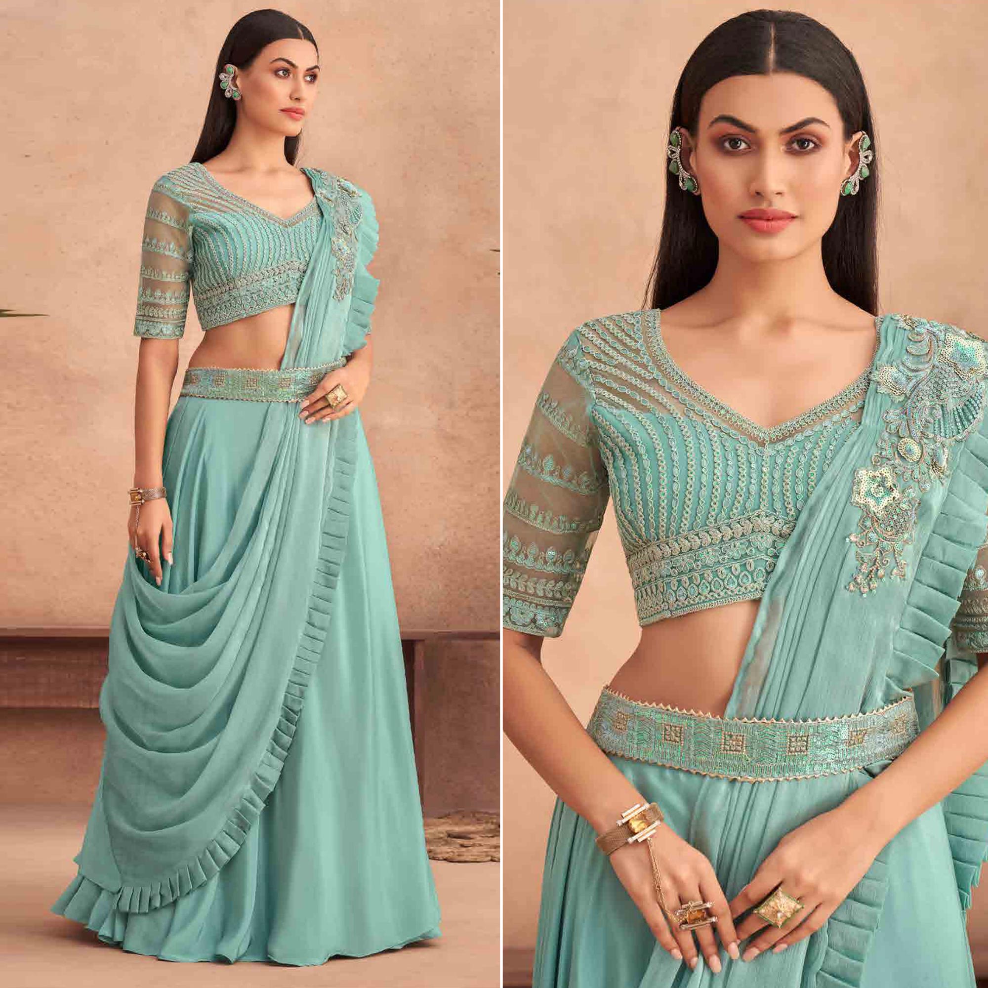 4 Color Imported Lycra Designer Ready To Wear Saree at Rs 1549 in Surat
