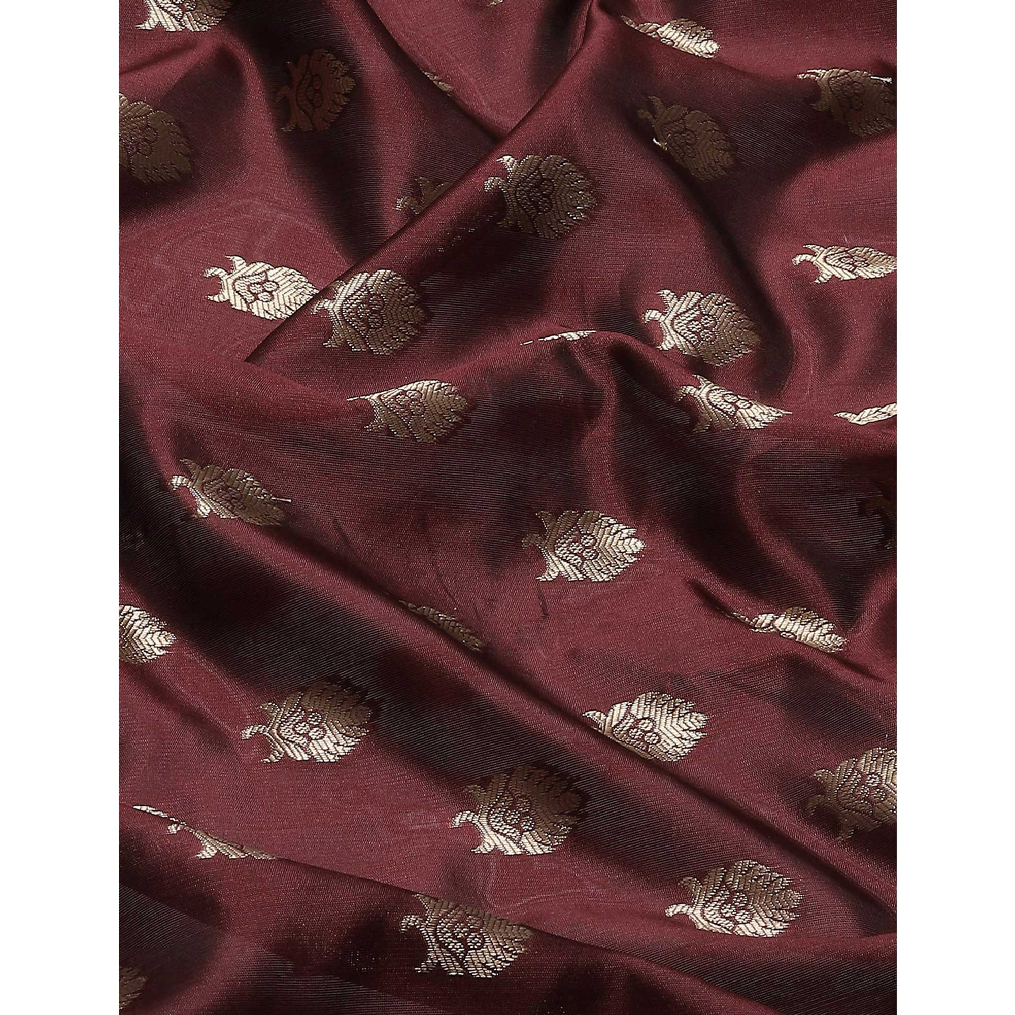 Maroon Woven Banarasi Silk Saree