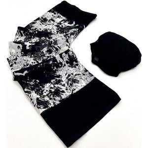 Black And White Floral Printed Georgette Saree